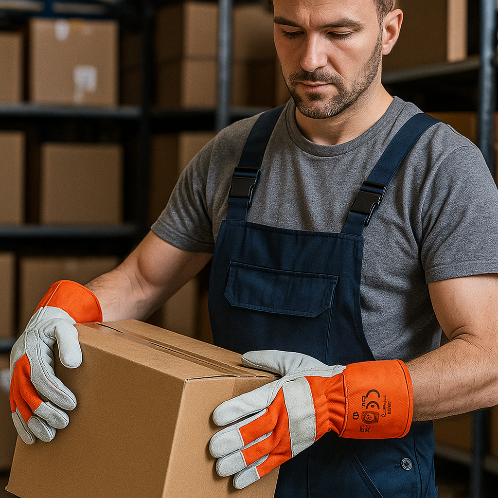 Hawk Suede Leather Work Gloves – Reinforced Fingers, Knuckle Bridge & Gauntlet Cuffs (12")