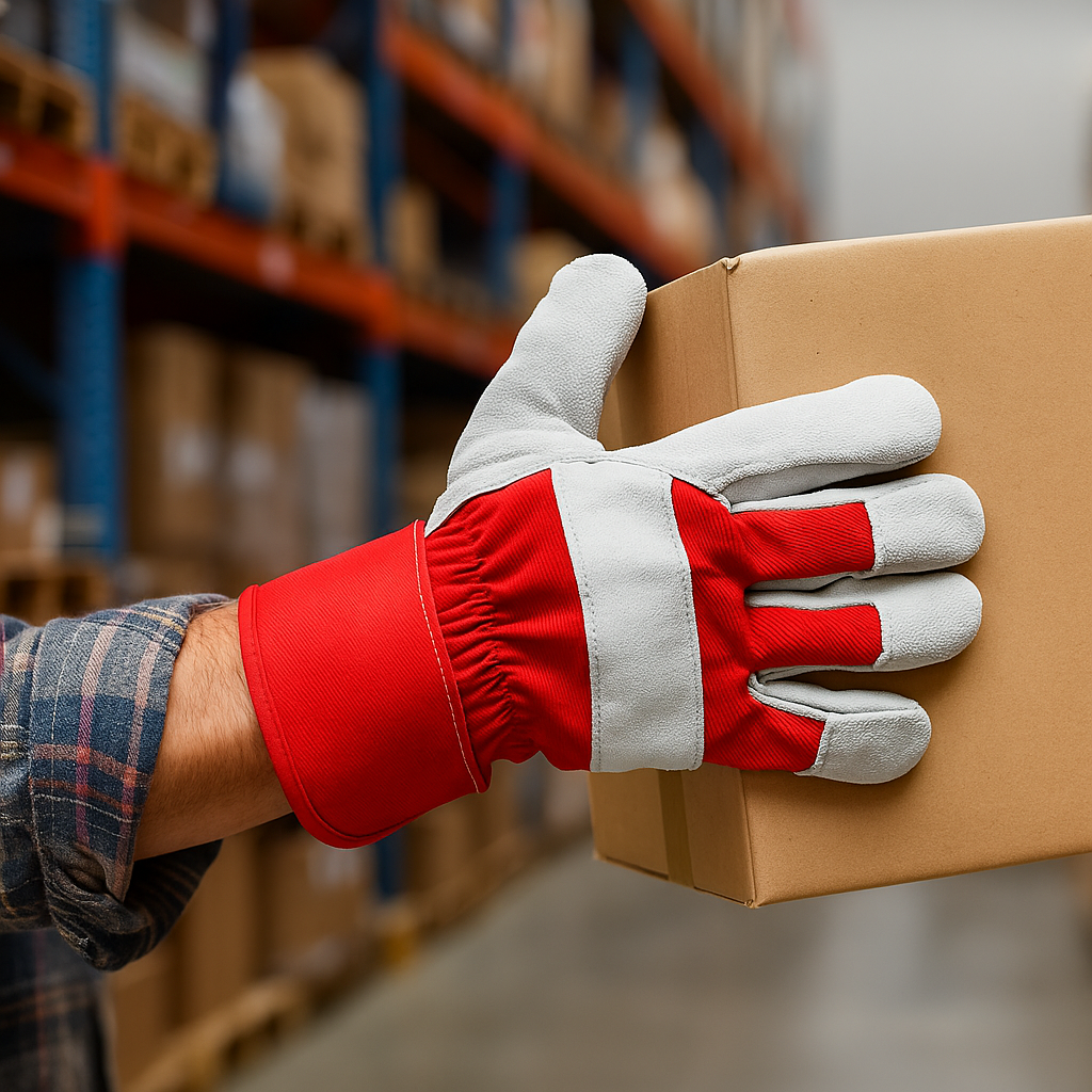 Menโs Premium Safety Gloves โ Split Leather Palm Work Gloves with Reinforced Fingers, Gauntlet Cuff & Leather Knuckle Bridge for Construction, Gardening & Heavy-Duty Use