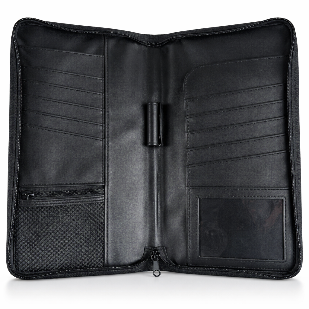 Large Zip-Around Credit Card Storage Wallet Organizer – Holds Cards, Cash & Passport – Secure Travel & Everyday Organizer, 10.25" x 5-5/8" x 1-1/8"
