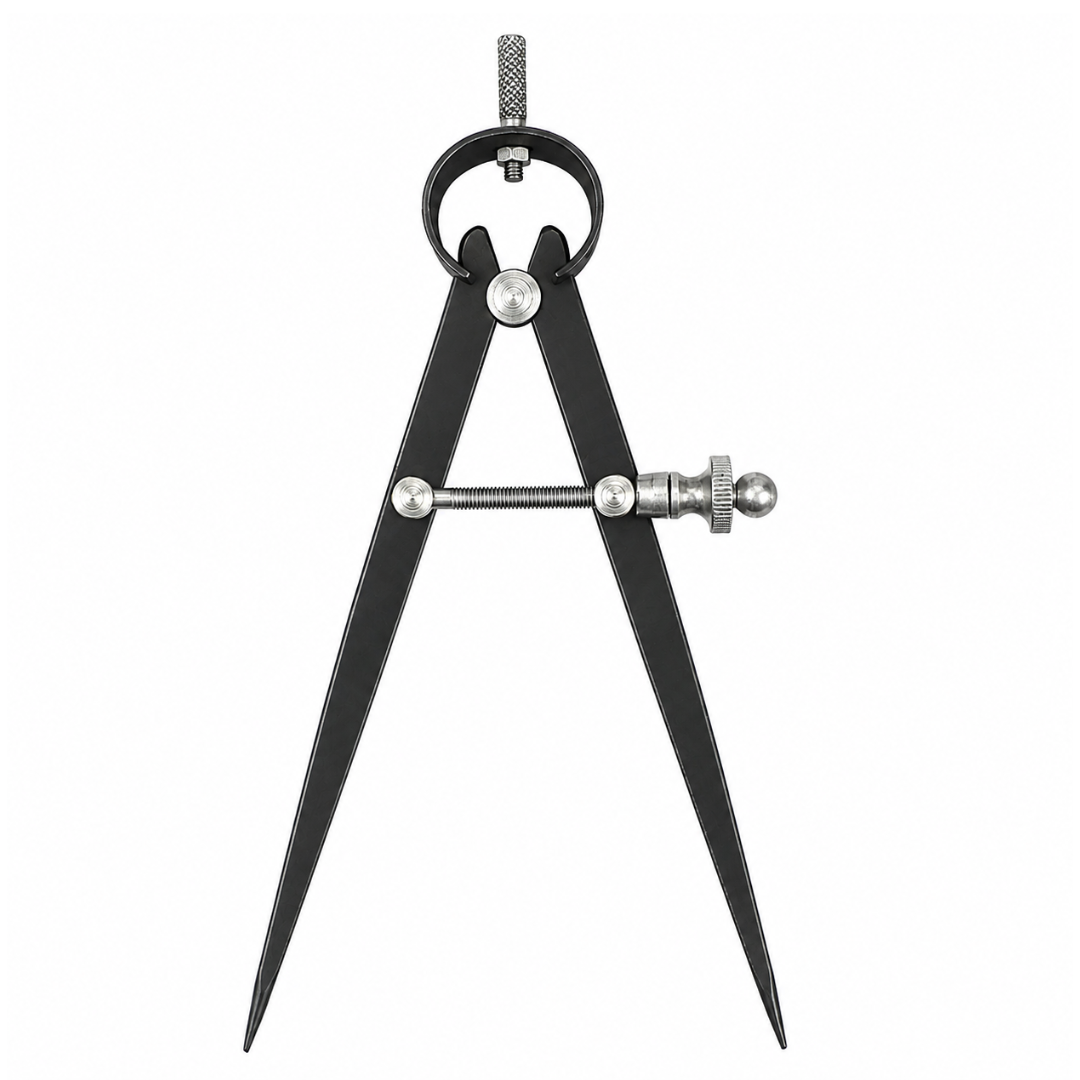 6-Inch Divider Caliper with Locking Screw Mechanism, Steel Scribing Compass Tool with Hardened Points for Layout, Measurement Transfer, Metalworking & Woodworking – TZ01-94506