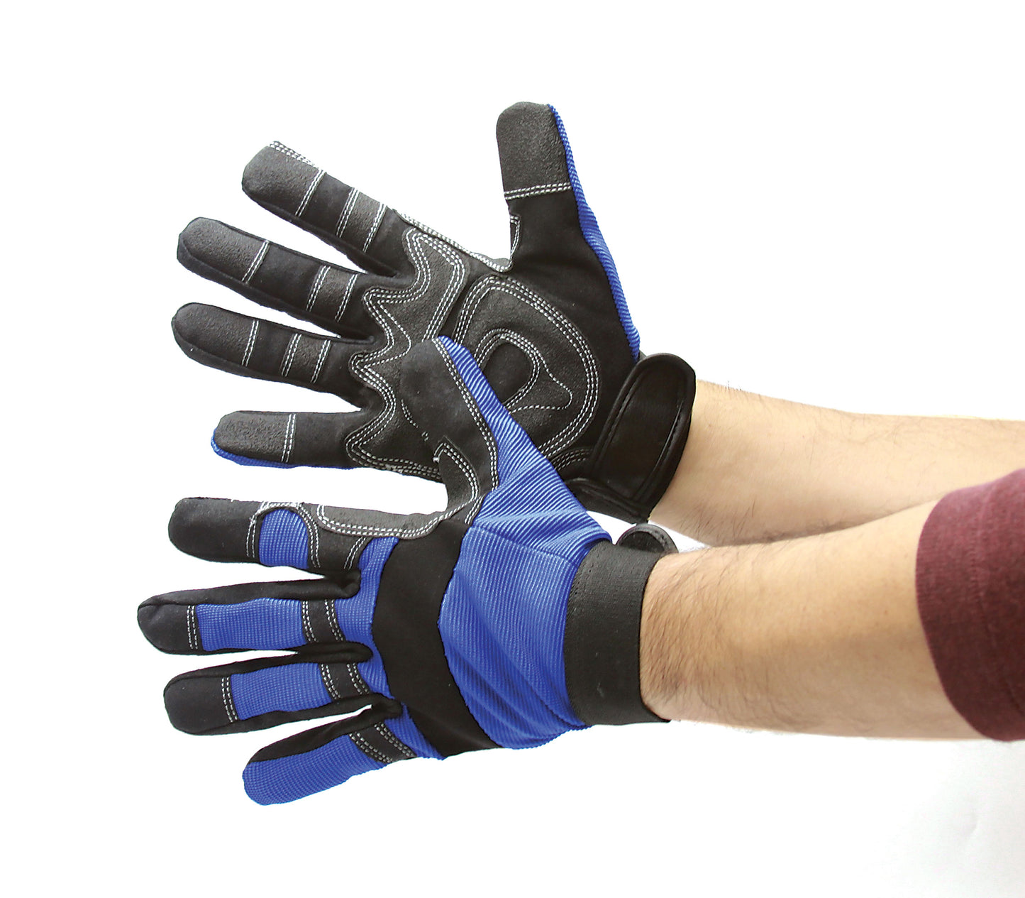 10 Dz. Mechanic Gloves Synthetic Leather - Full Fingers (120 Pairs), Small
