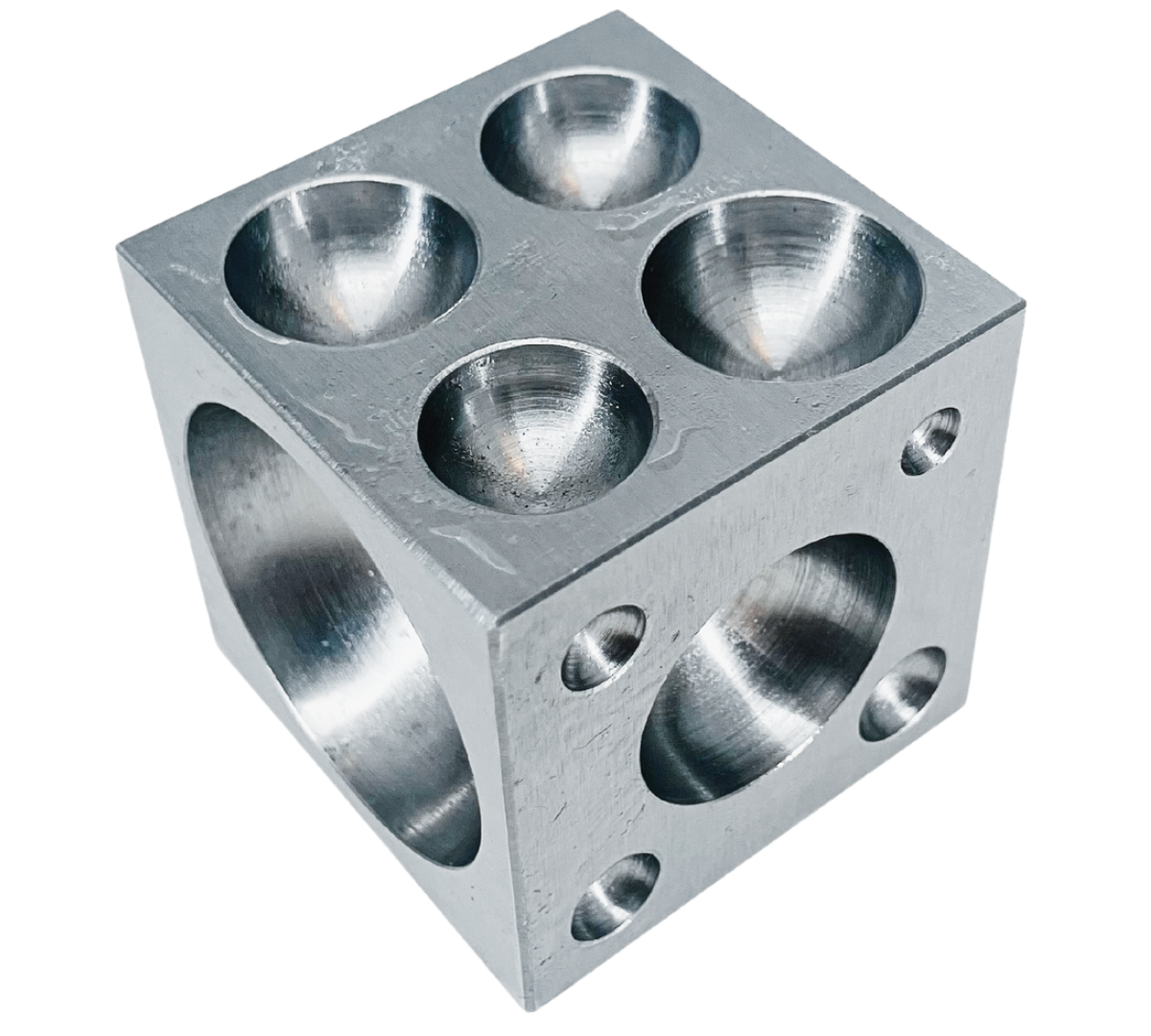 2-1/2 Inch Square Steel Dapping Block with Half-Round Shapes - TJ-44101