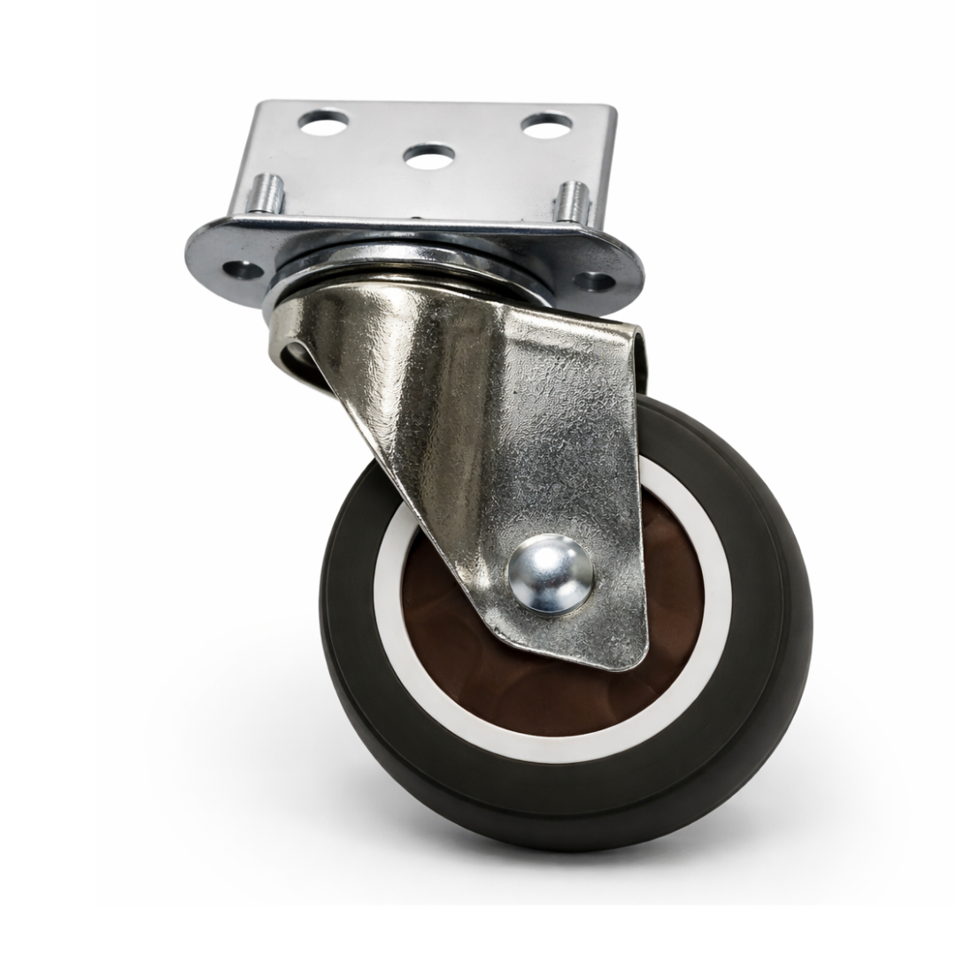 2 Inch Swivel Caster Wheels (4 Pack) – Light Duty TPE Grey L-Shaped Plate Mount – 55 lb Capacity Per Wheel – Smooth Rolling for Furniture, Carts & Storage Bins