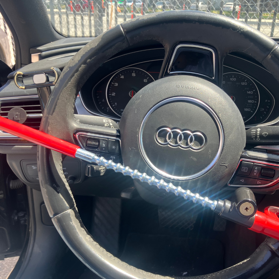 3-Way Steering Wheel Lock for Cars, Trucks, Vans, 4x4s, and SUVs