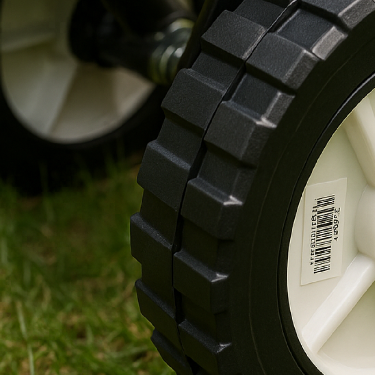 7" Plastic Hub Solid Rubber Tire – 7" Diameter x 1.5" Width, 1/2" Bore – Flat-Free Wheel for Lawn Carts, Wagons, Yard Equipment, and Light Utility Carts – Durable Treaded Tire (Copy)