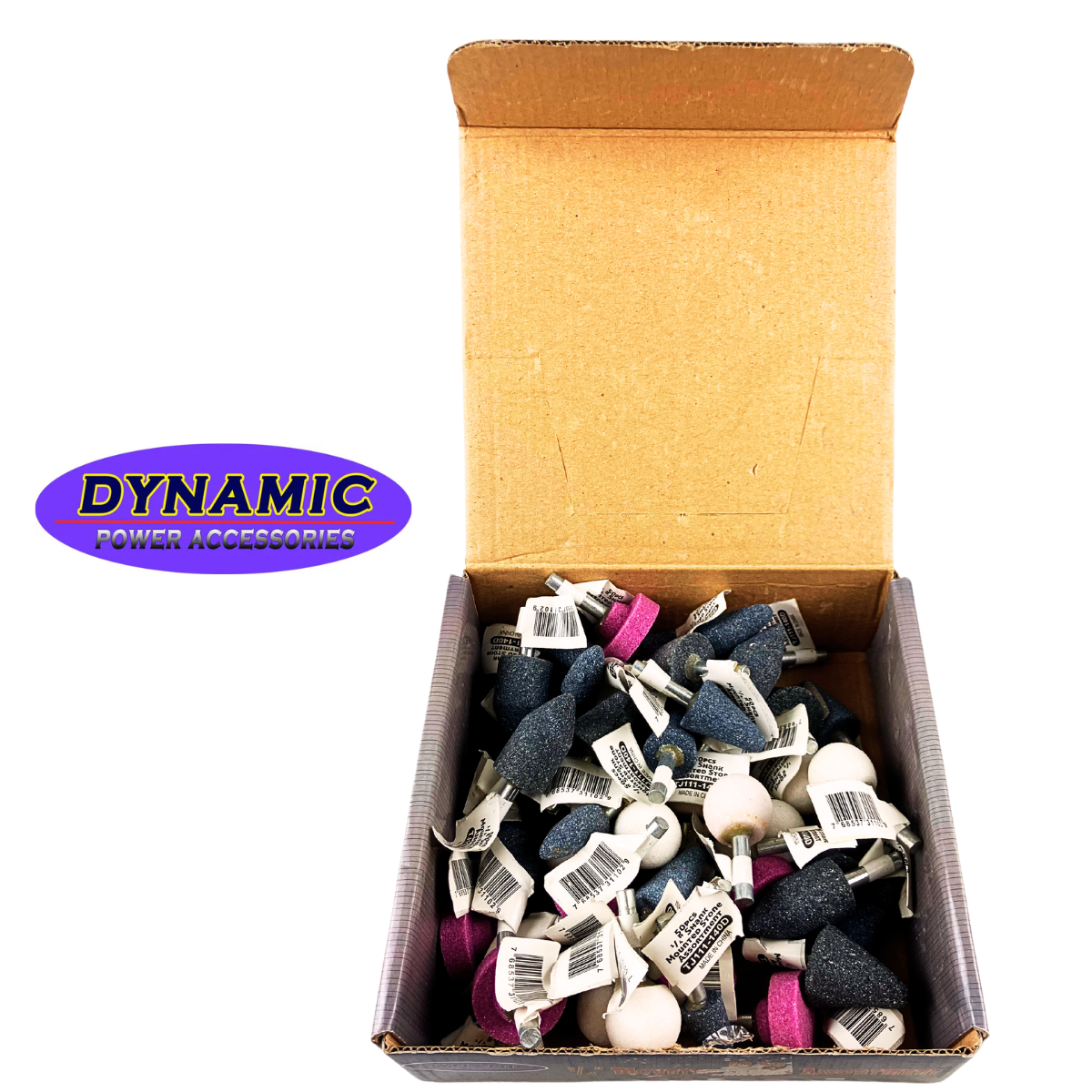 DYNAMIC: 50 Piece Pre-Mounted Grinding Stone Display Assortment With 1/4 Inch Shanks - TJ03-31102