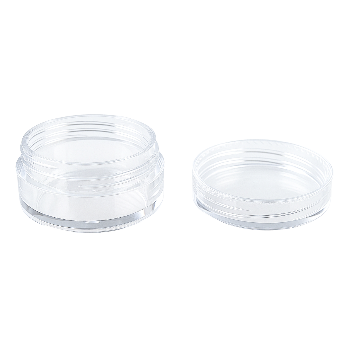 12 Piece Mini Clear Plastic Jars with Screw-On Lids - TJ-18610