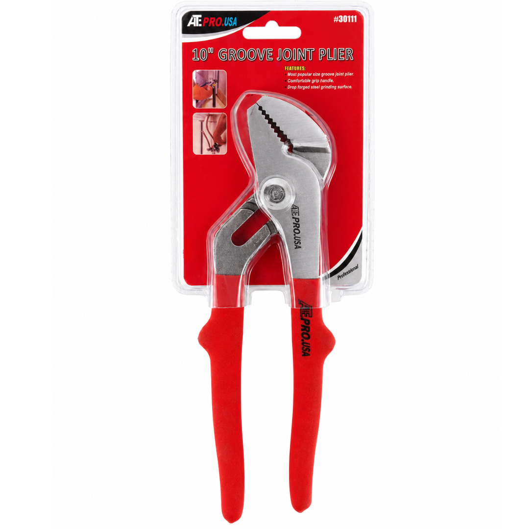 10" Groove Joint Pliers – Adjustable Slip Joint Water Pump Pliers with Comfort Grip Handles, Heavy-Duty Steel, Multi-Position Jaw for Plumbing, Automotive & Home Use
