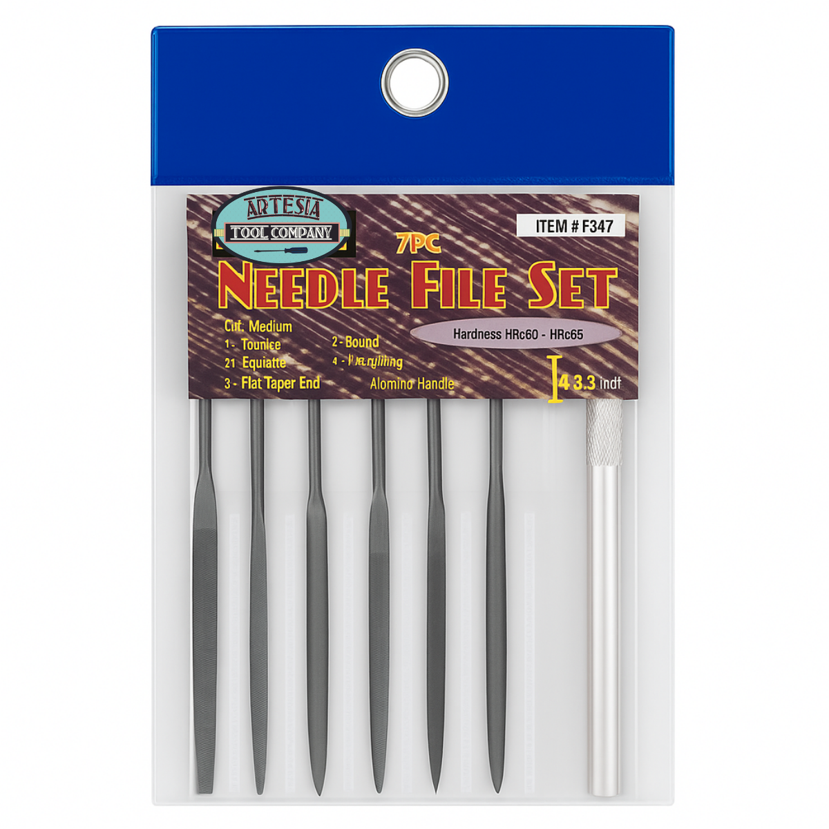 6 Piece Mini Needle File Set with Aluminum Handle – Interchangeable Precision Files for Metal, Jewelry, Wood & Pottery – Flat, Round, Triangle & More