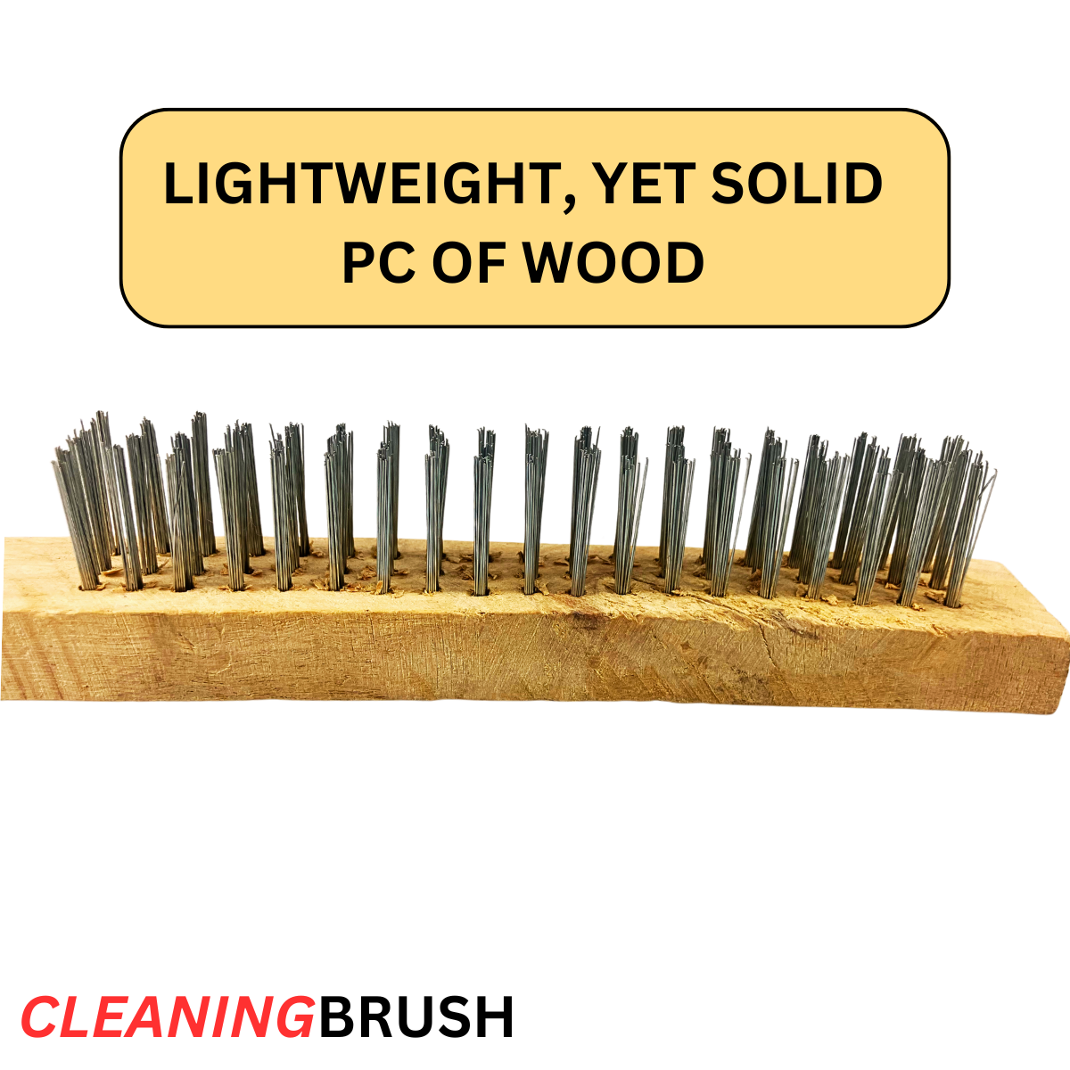 13.5 Inch Wooden Barbecue Brush with Steel Bristles - TZ63-06365