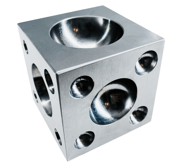 2-1/2 Inch Square Steel Dapping Block with Half-Round Shapes  - TJ-44101