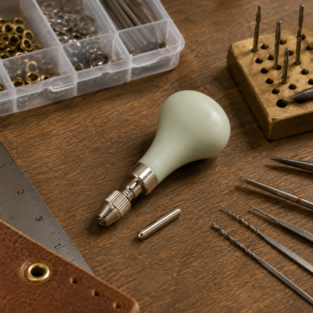 Pin Vise with Wooden Balloon Handle, 3.5 Inch Precision Hand Drill, Adjustable Chuck with 2 Collets (0-4mm), Hobby, Jewelry, Crafts & Model Making – TJ01-03350