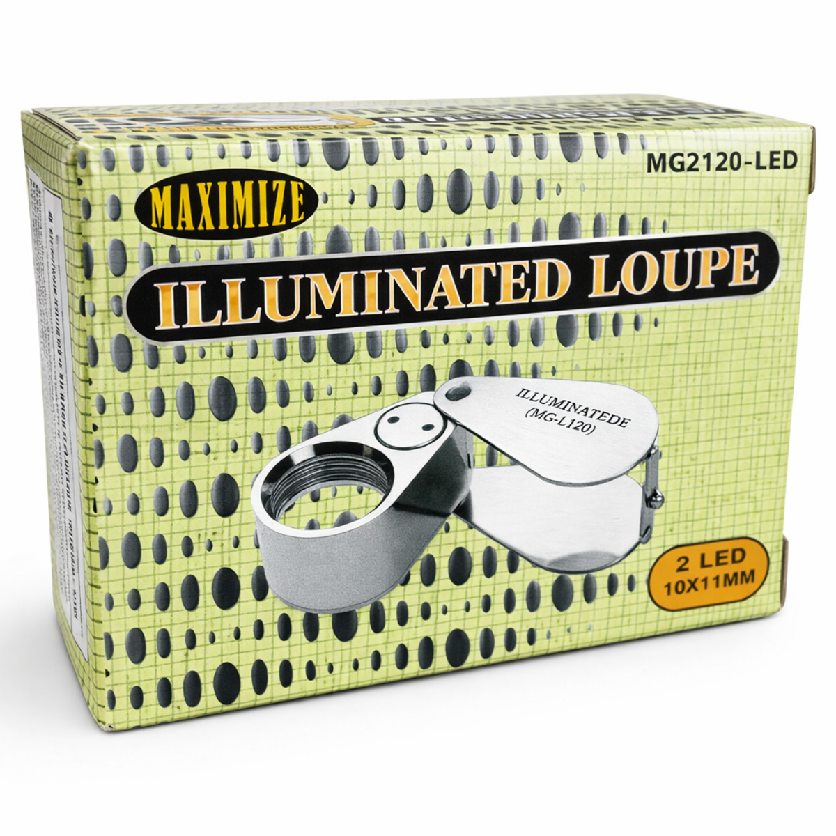 10X Triplet Glass Jeweler’s Loupe with LED Light – Chrome Finish (MG-92120)
