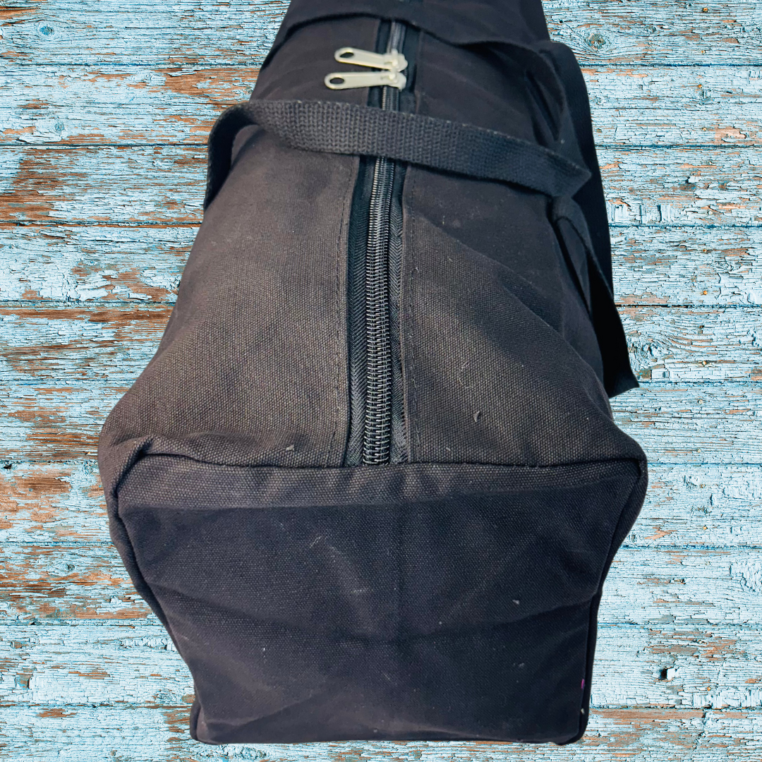 Black Canvas Totebag with Nylon Handles - AB-24240