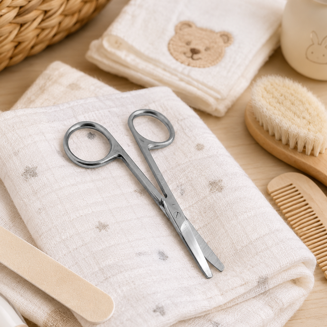 3 Inch Baby Safety Scissors – Stainless Steel Rounded Tip Nail Scissors for Infants & Adults, Pack of 2