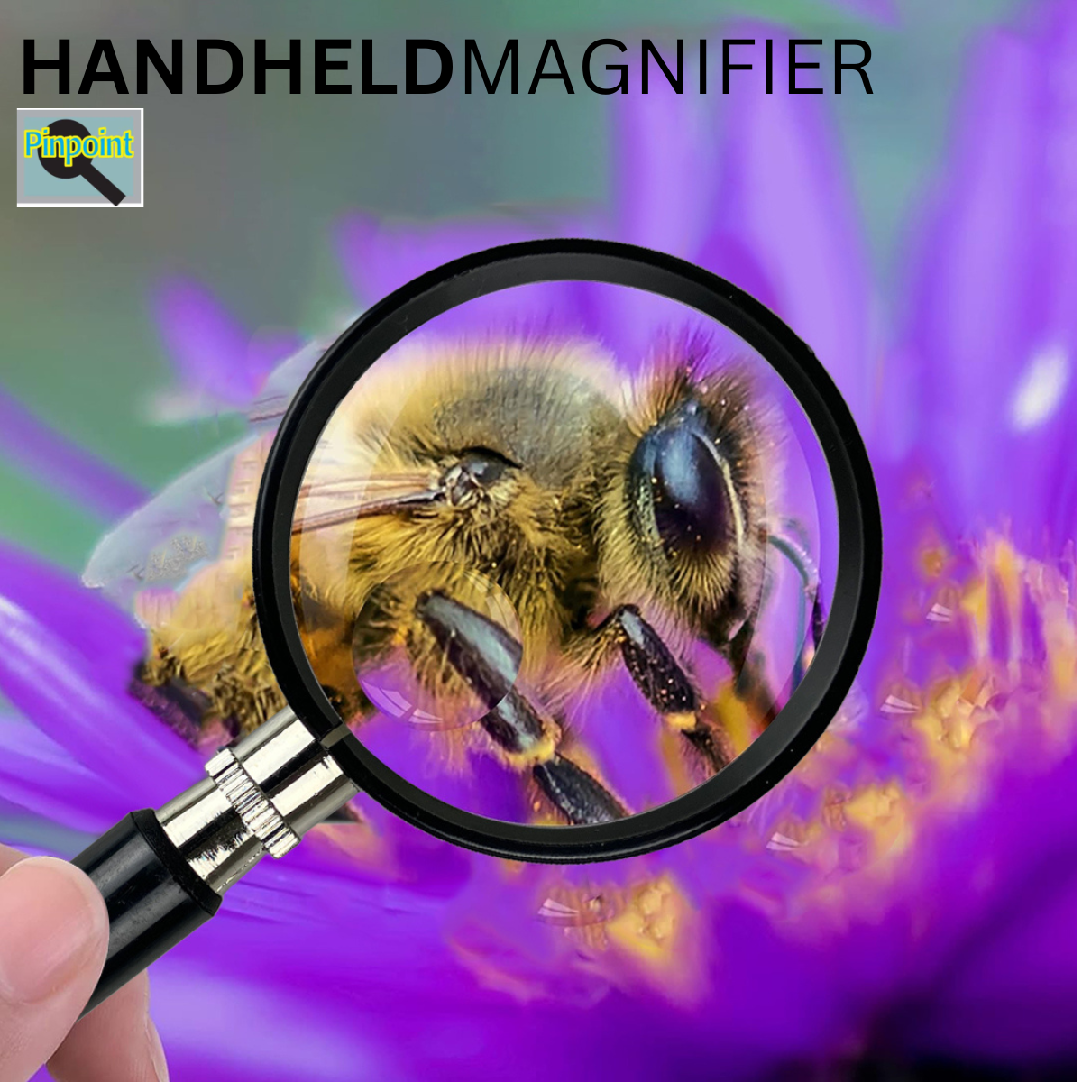 2" Diameter, 3X Power Lens Handheld Magnifier With Black Frame And Handle - MG-28750