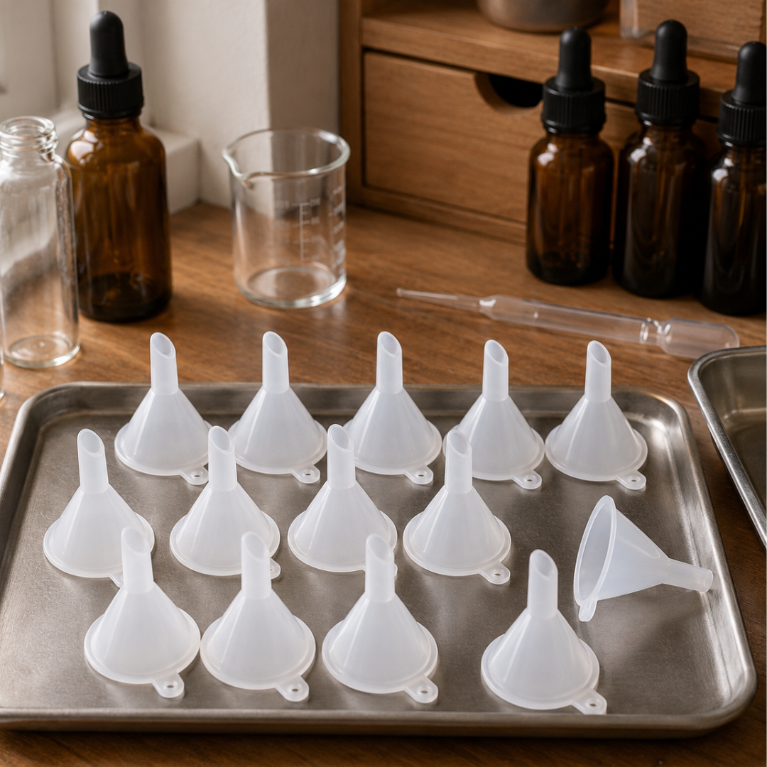 12-Piece Mini PE Plastic Funnel Set – 1.5-Inch Small Funnels for Bottles, Liquid Transfer, Crafts, Hobbies and Lab Use – TJ86901