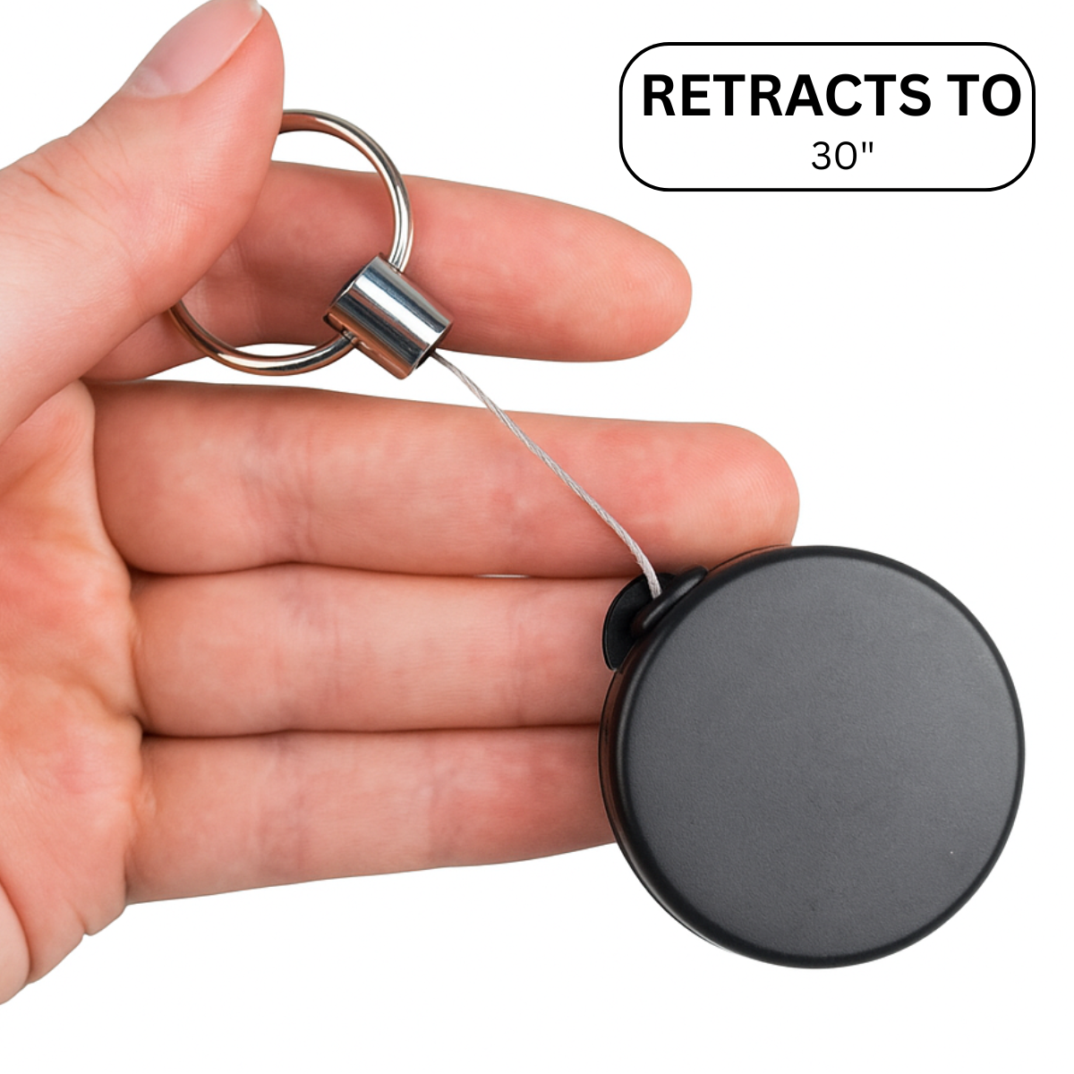 Retractable Key Chain - 30 Inch Cable & Belt Clip - CAM-80105