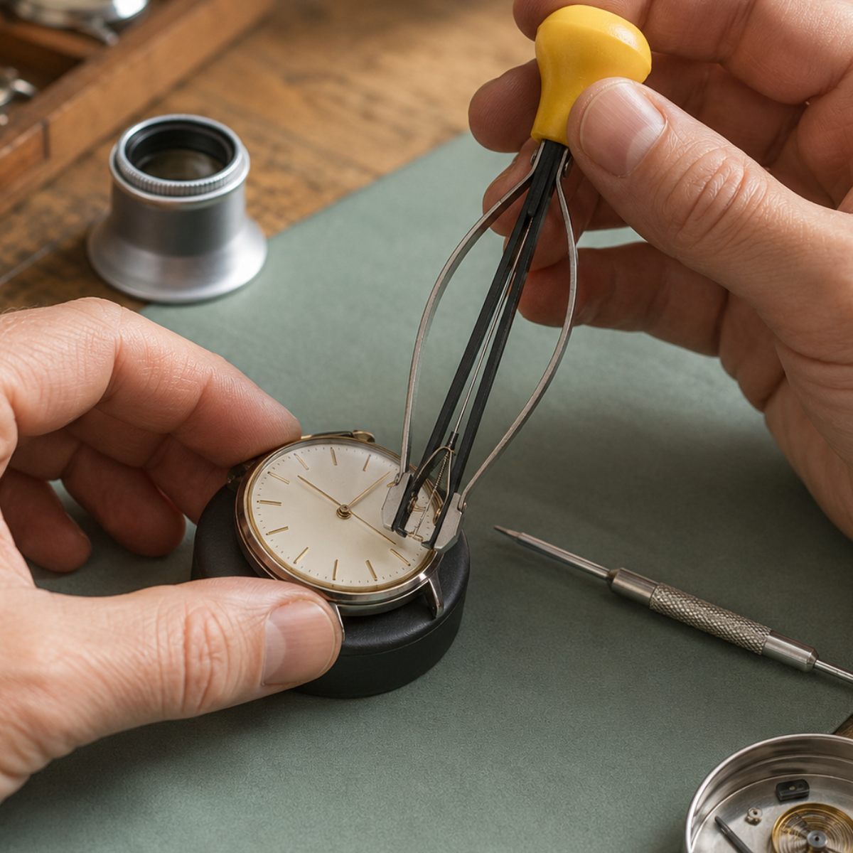 Watch Hand Removal Tool, 3-7/8 Inch Plunger-Style Watch Repair Hand Lifter with Ergonomic Non-Slip Plastic Handle for Watchmakers, Jewelry Repair and Watch Servicing