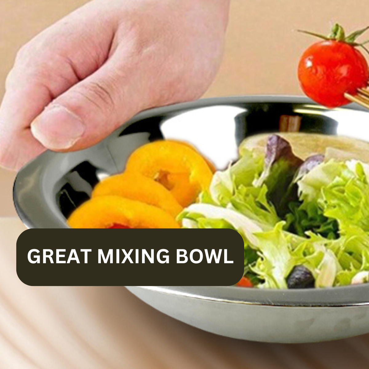 Large Stainless Steel Serving Bowl - U-19098