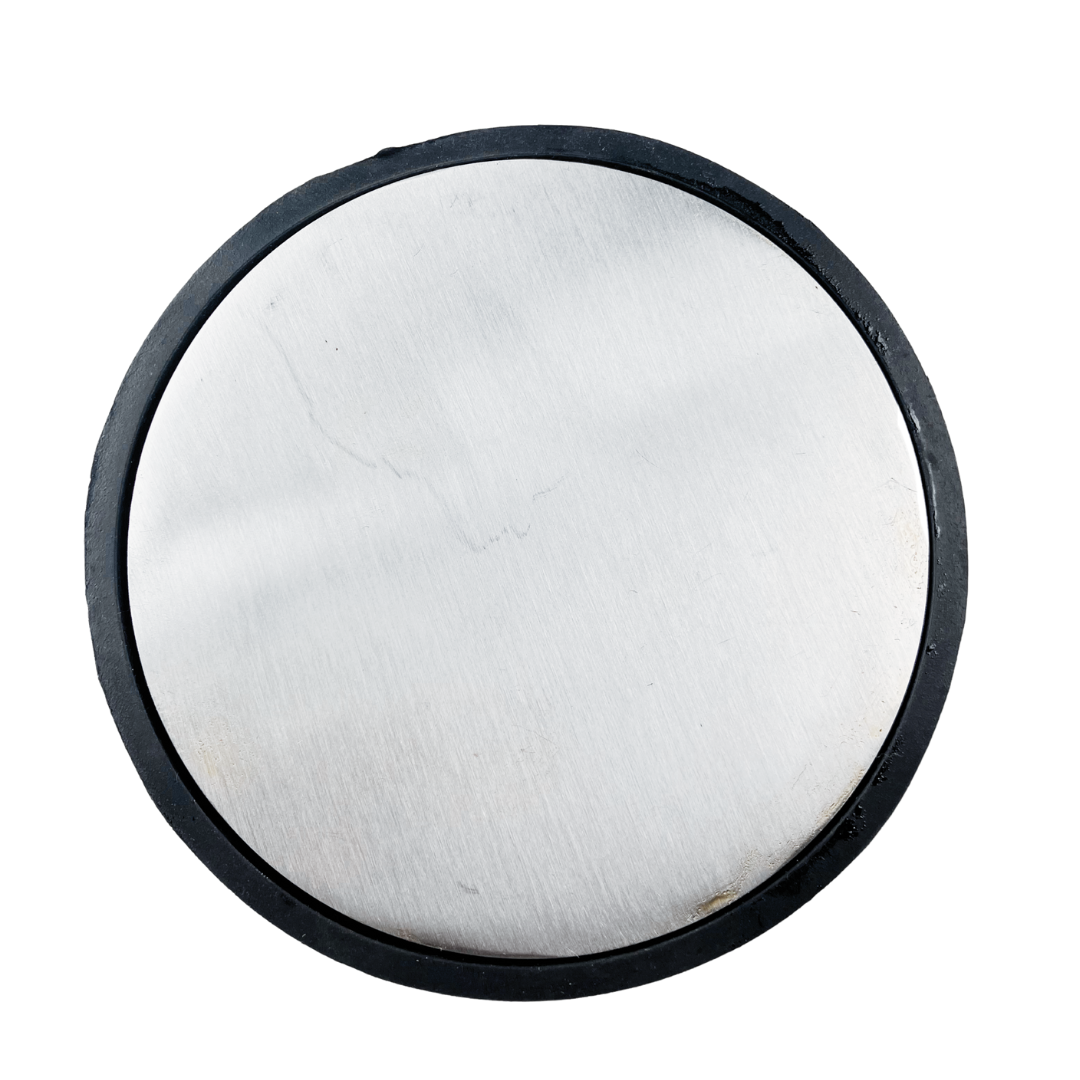 5-Inch Diameter Round Jeweler's Steel Plate with Rubber Holder - TJ-44091