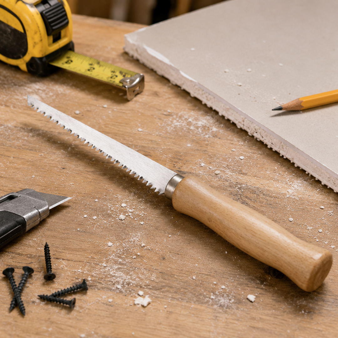 WEDGE 11 Inch Wallboard Saw with 5 Inch Sharp Pointed Blade and Wooden Handle – Drywall Cutting Hand Saw, TZ03-07550