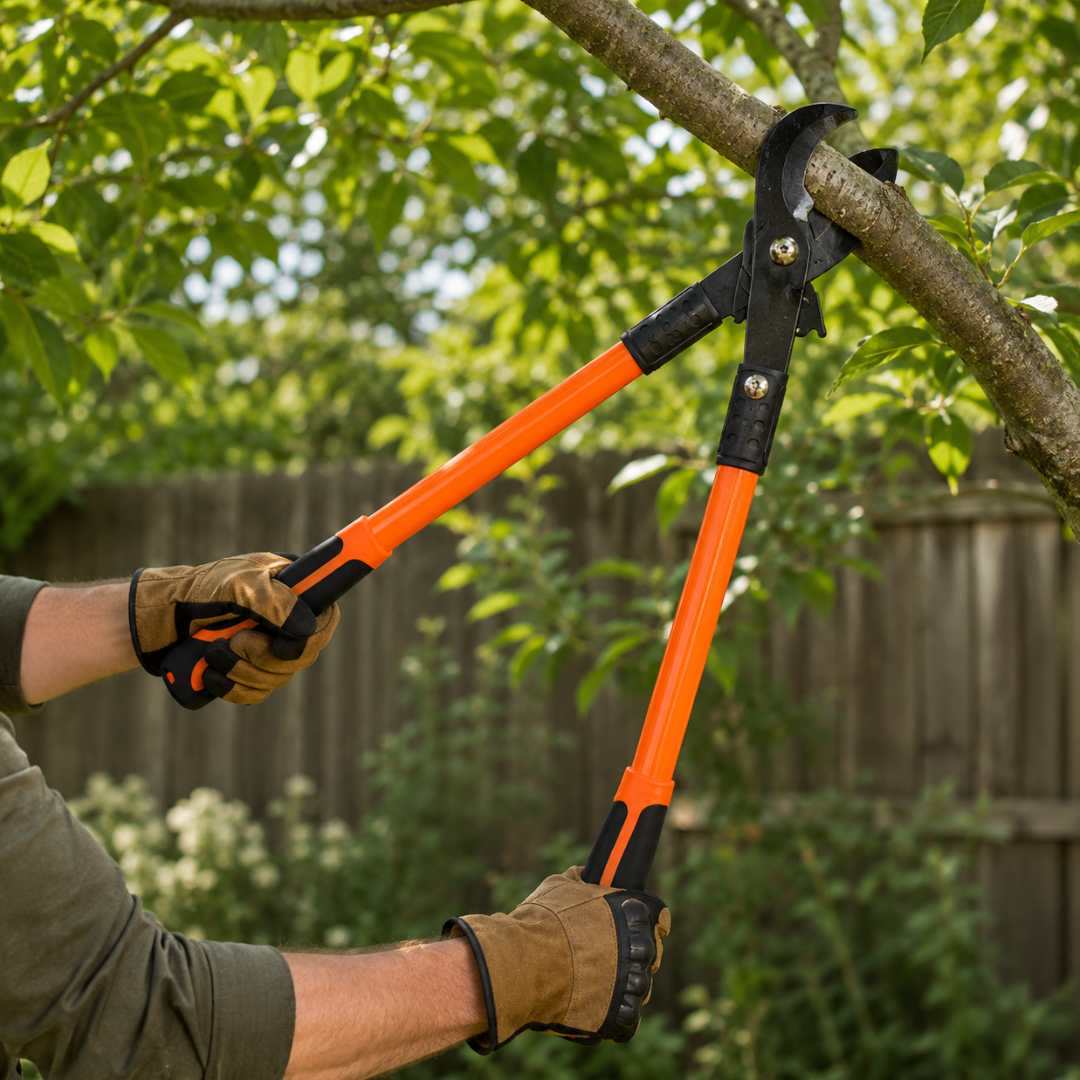 29 Inch Heavy Duty Lopping Shears, Long Handle Branch Cutter with Compound Leverage Action, Steel Garden Lopper with Non-Slip Comfort Grips for Tree Trimming, Pruning Branches, Shrubs and Yard Work