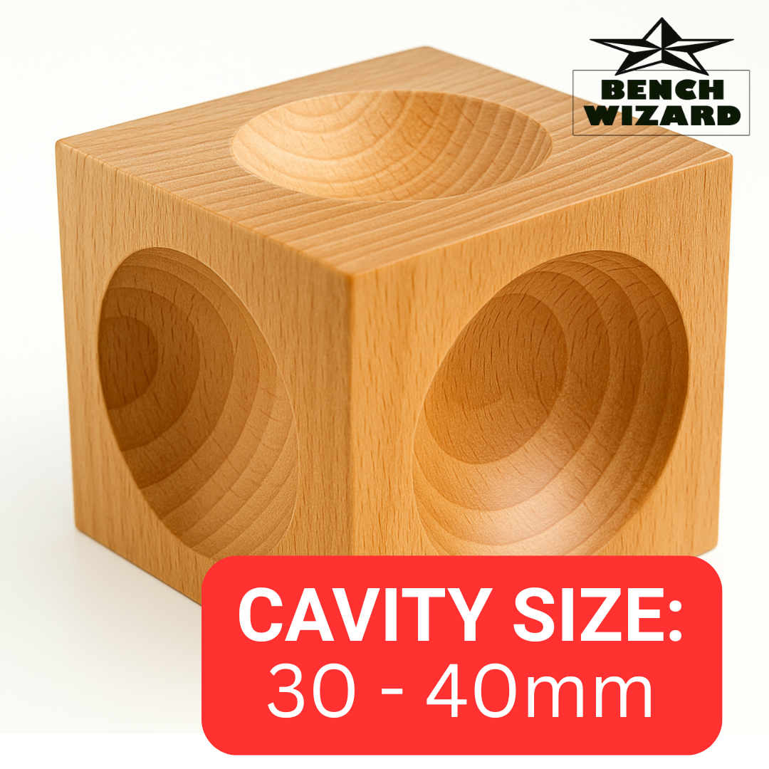 Wooden Dapping Block & Punches Set | Precision Shaping & Forming | Non-Marring Surface - TJ01-09860