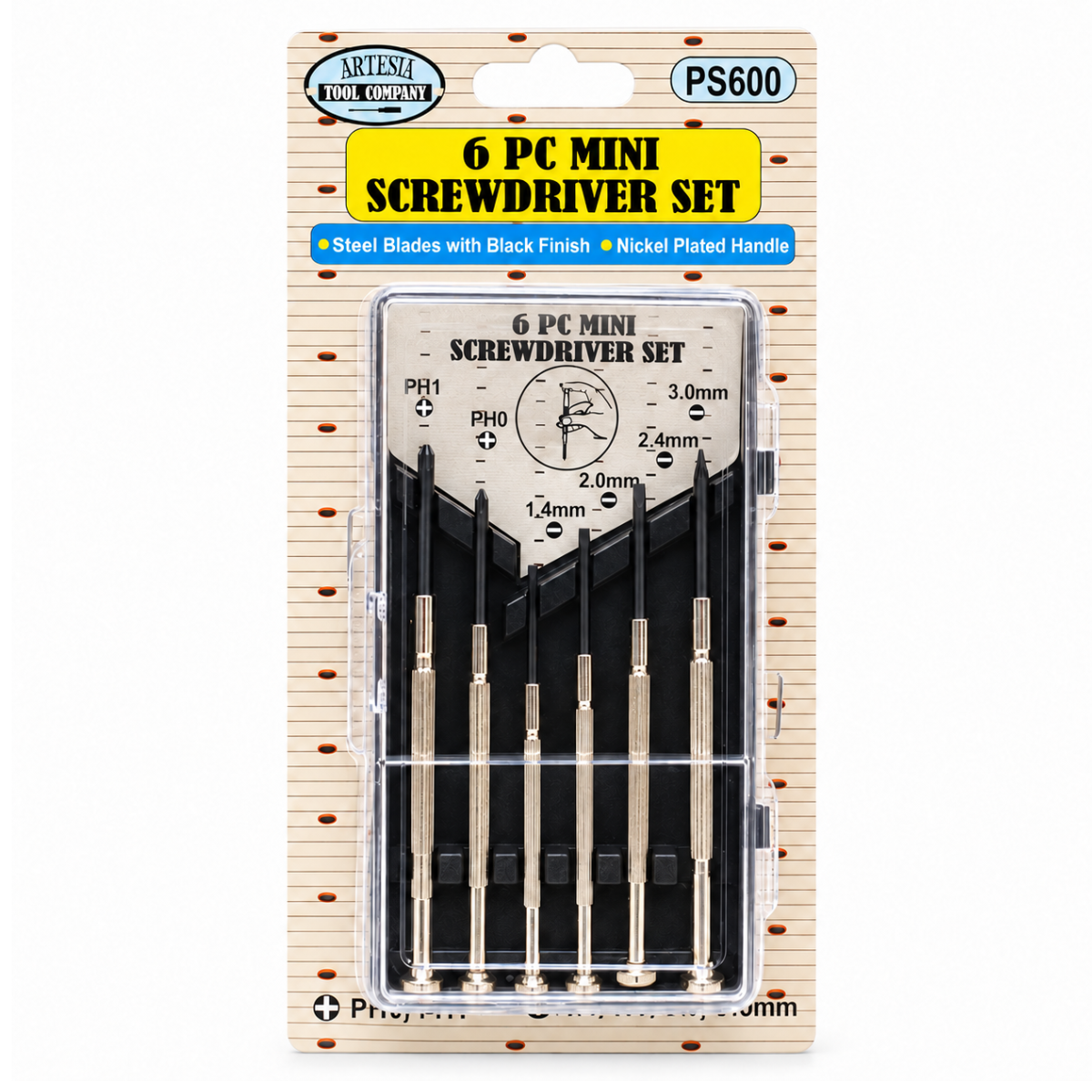 6-Piece Precision Screwdriver Set with Plastic Storage Case – Phillips & Slotted Mini Screwdrivers for Electronics, Eyeglasses, Watches & Small Repairs