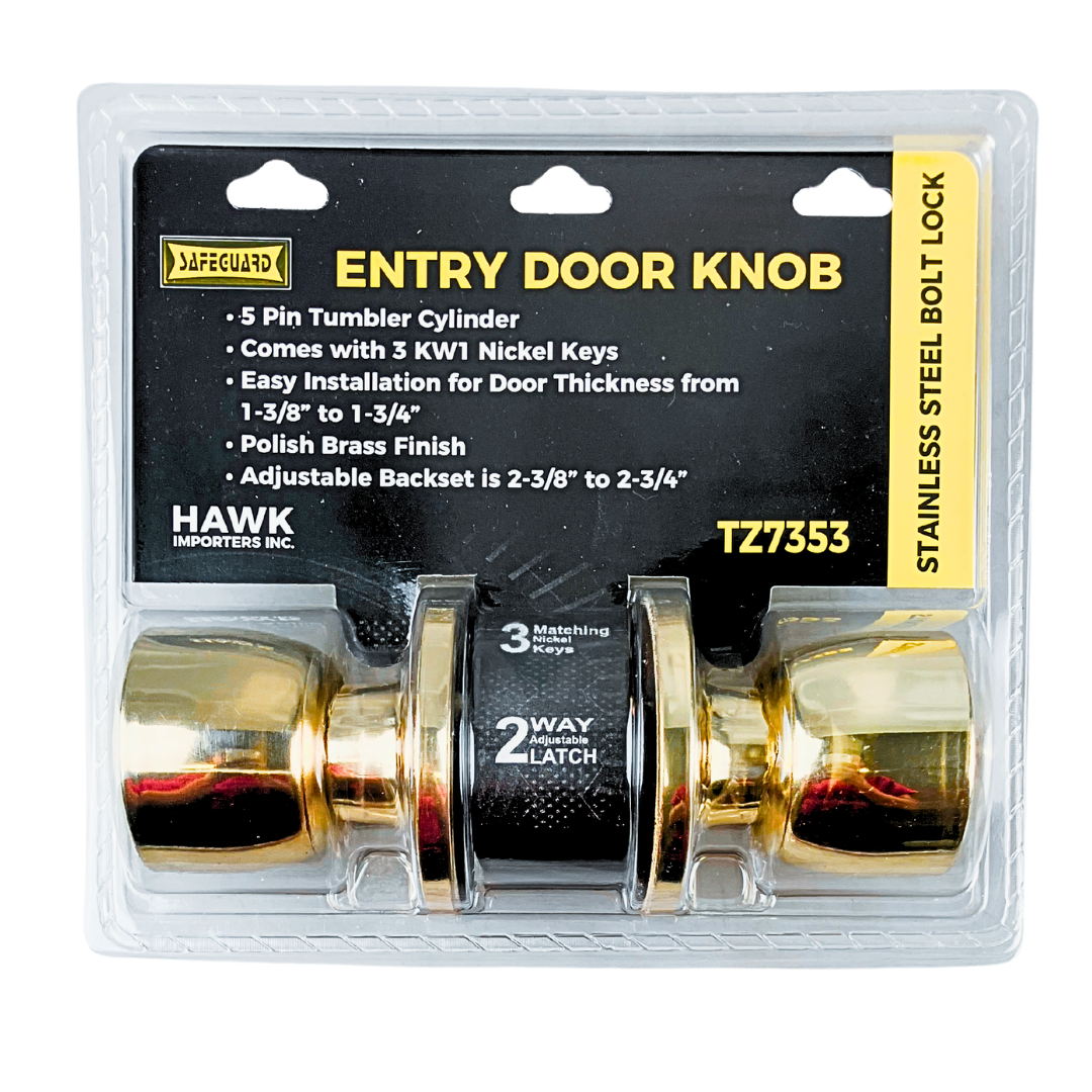 Brass Doorknob Entrance Lock: LOCK-99186