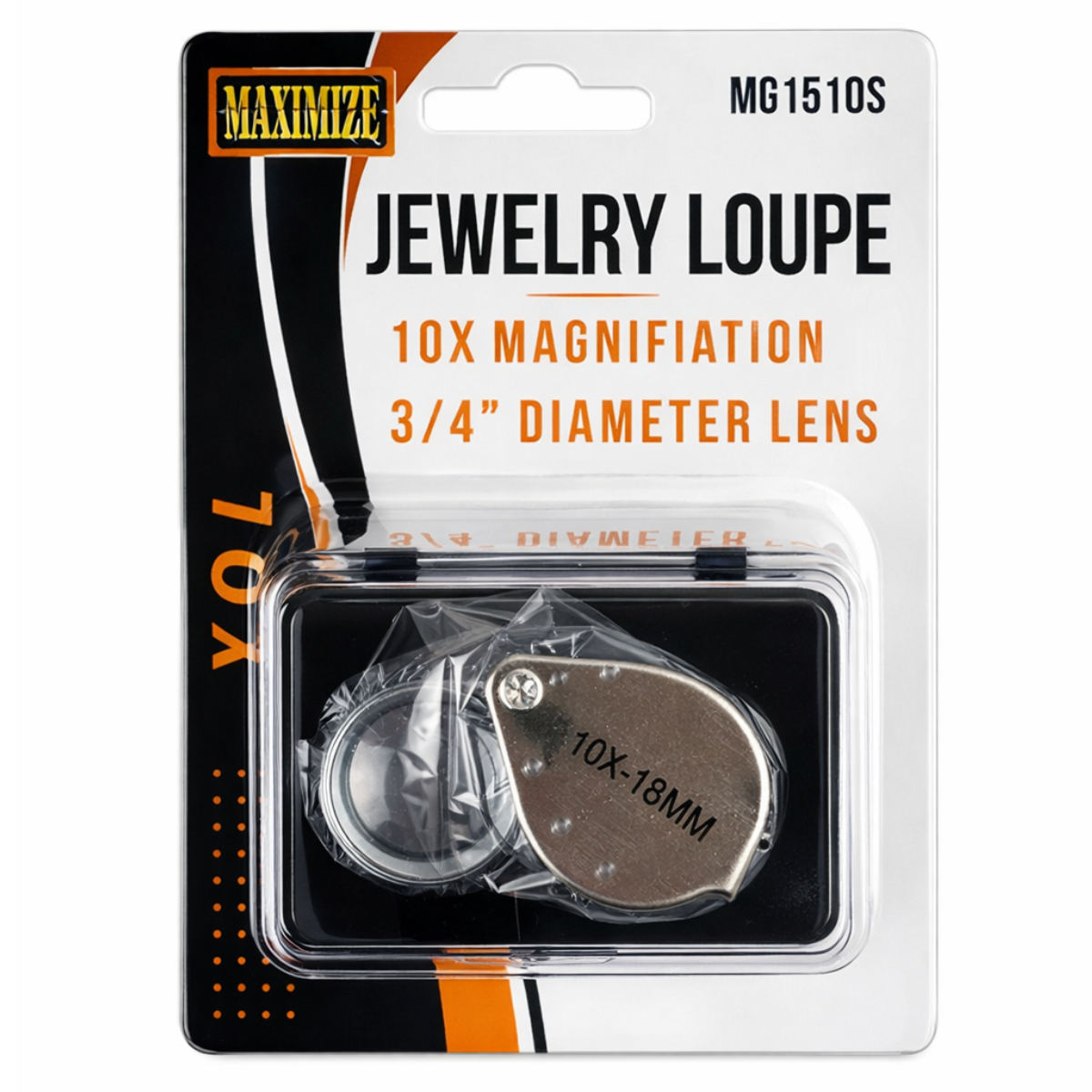 10X Chrome Jeweler’s Loupe with Swivel Lens & Storage Case (MG-81510)