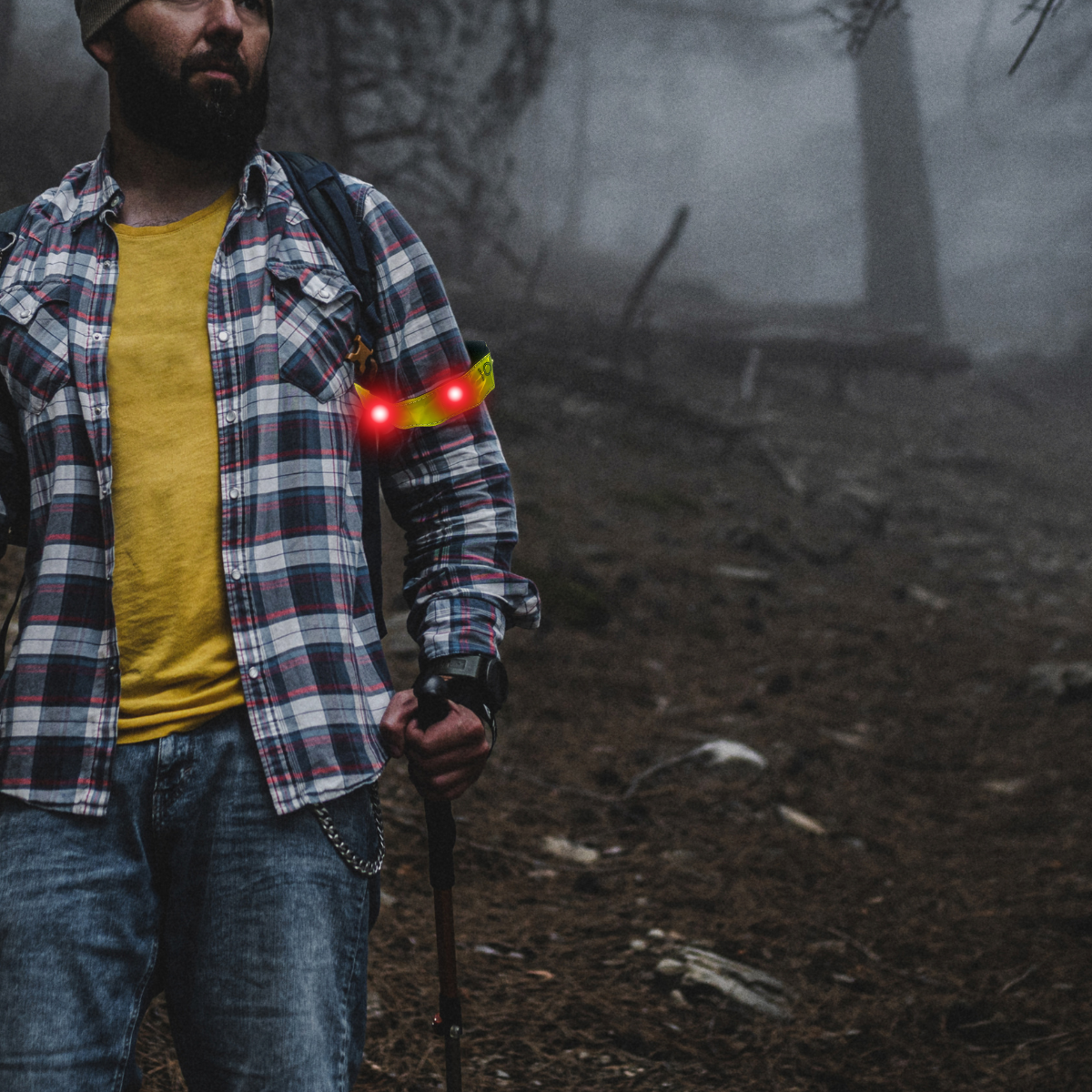 4-led Lighted Bicycle Reflector Strap Band - SF-75004