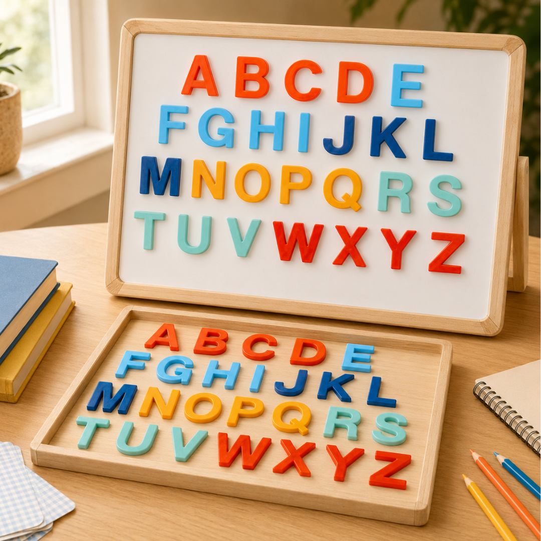 52-Piece Magnetic Alphabet Letters, 2 Complete A–Z Sets, 1-1/2 Inch Colorful ABC Magnets for Refrigerator, Magnetic Board, Early Learning, Spelling and Classroom Activities