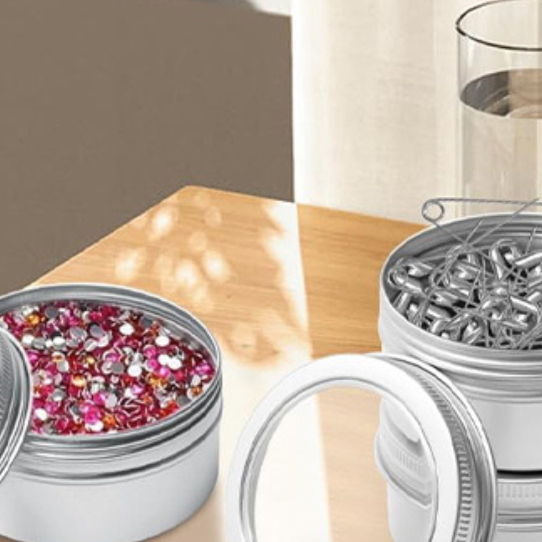 12 Glass Lid Colorful Aluminum Mini Jars - TJ05-91612