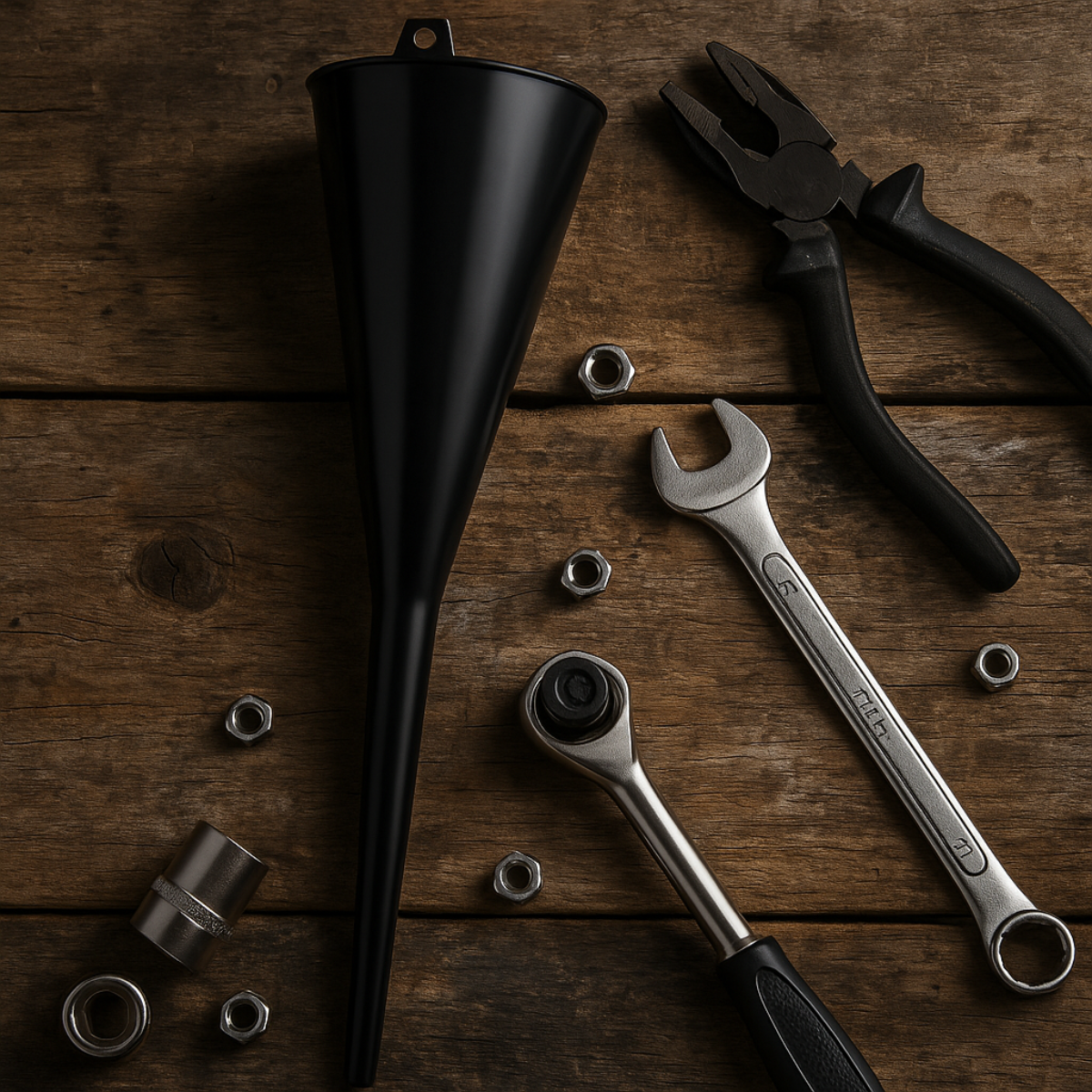 2 Pc. 18" Extra-Long Plastic Funnel with 5" Wide Mouth – Flute-Style Narrow Base for Oil, Gas, and Transmission Fluids