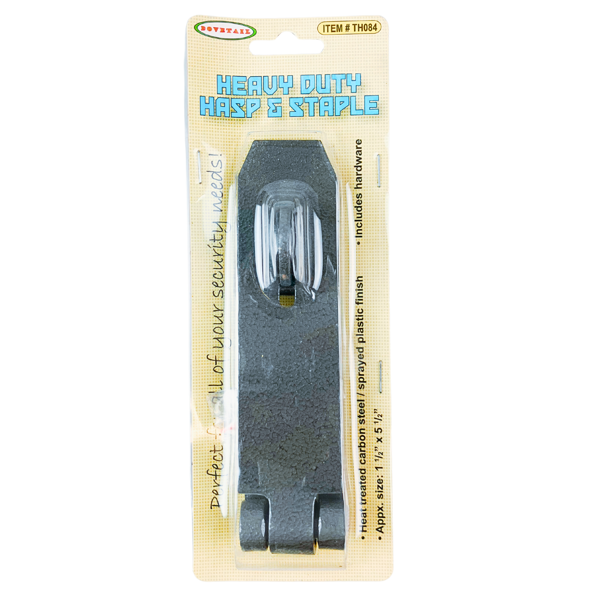 5.5" (14 cm) Heavy-Duty Hasp & Staple | Carbon Steel | Plastic Sprayed Finish | Ideal for Gates, Cabinets, & Baby Proofing