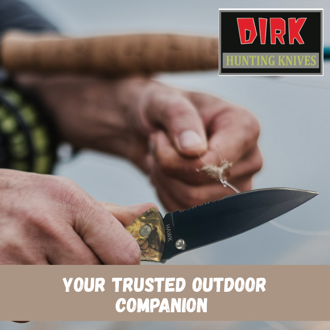 3 Inch Blade Knife With Black 1/2 Serrated Blade- With Woodland Camouflage Handle - PK-14369