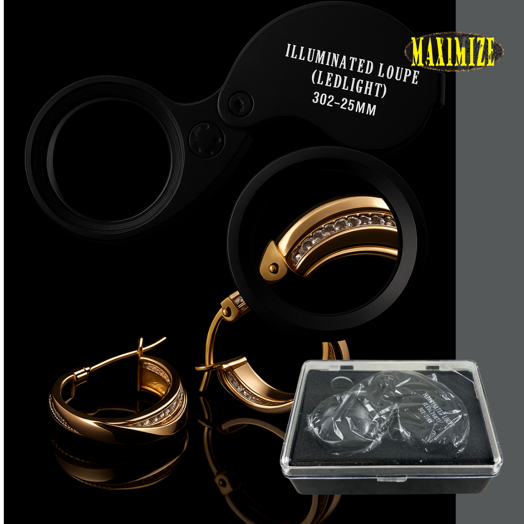 Black Jeweler's Loupe with LED Light - 30X Power - MG-92130