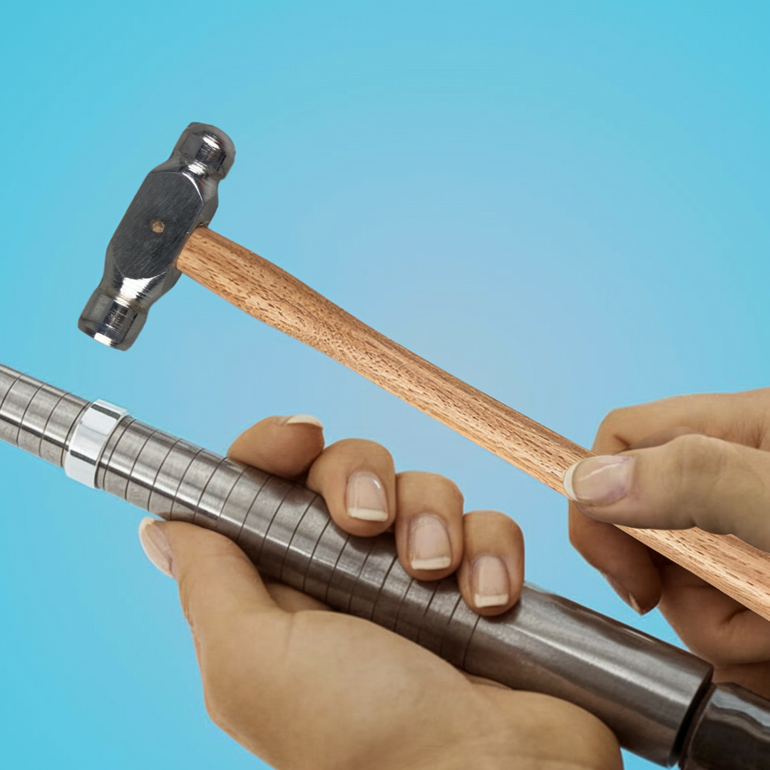 4pc Jeweler's Steel Hammer Set - 9" - Wooden Handle - Square, Ballpein, Chisel Head - PH-02704