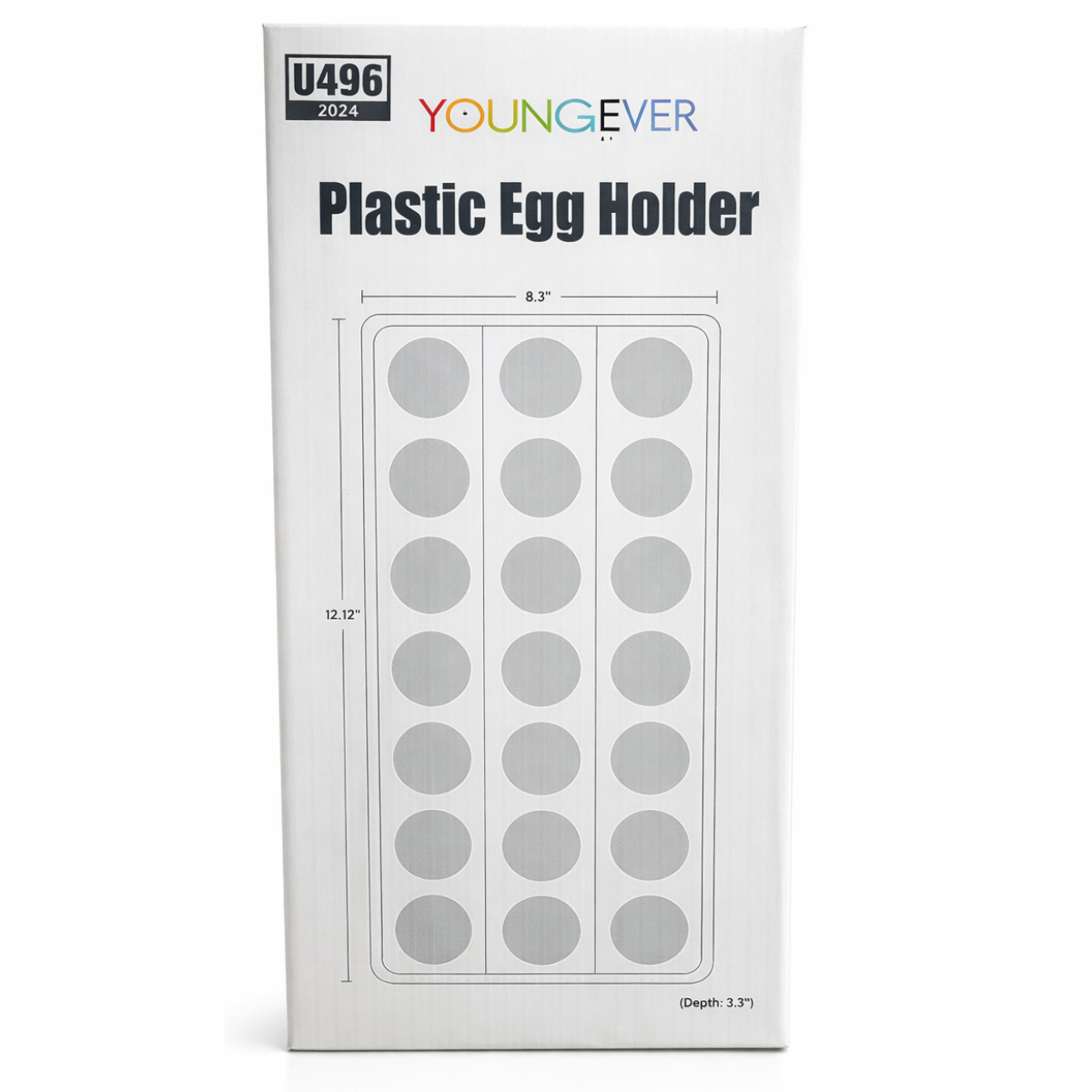 Plastic Egg Holder with Lid – 18 Egg Capacity, Stackable Refrigerator Egg Tray, BPA Free Clear Egg Storage Container