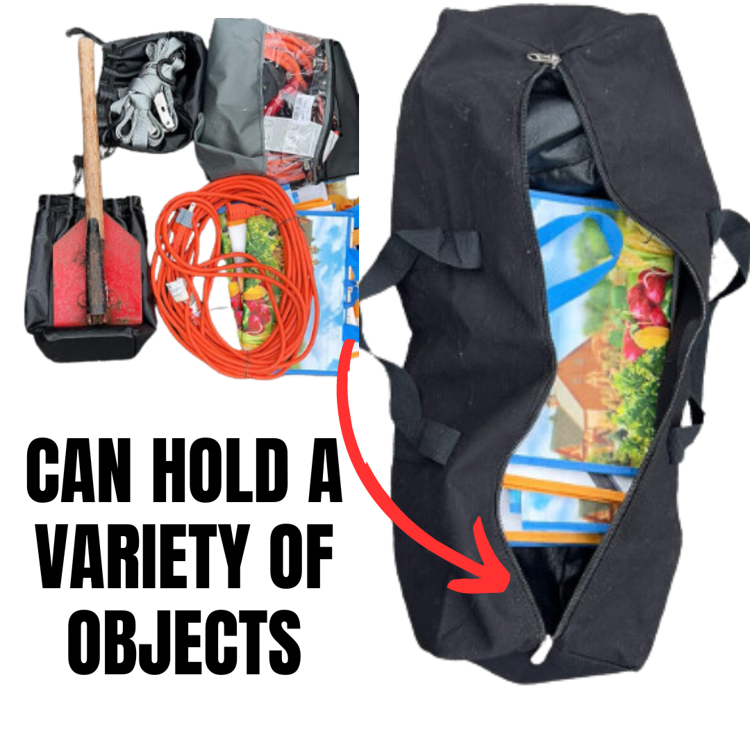 ADROIT Black Canvas Duffle Bag | 32" x 8" x 8" (81.3 cm x 20.3 cm x 20.3 cm) | Heavy-Duty Construction | Secure Locking Zipper | Ideal for Travel & Storage