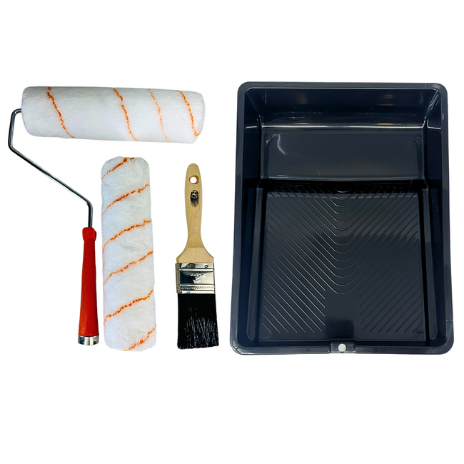 Professional Paint Tray Set with Roller Frame, Covers, Brush, and Tray