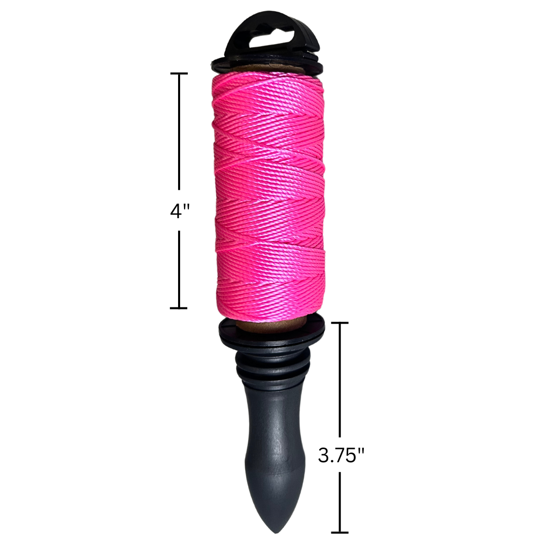 5-Piece Polypropylene Mason Line and Reel Set - 200 Feet Long, #18, with 5 Visibility Colors