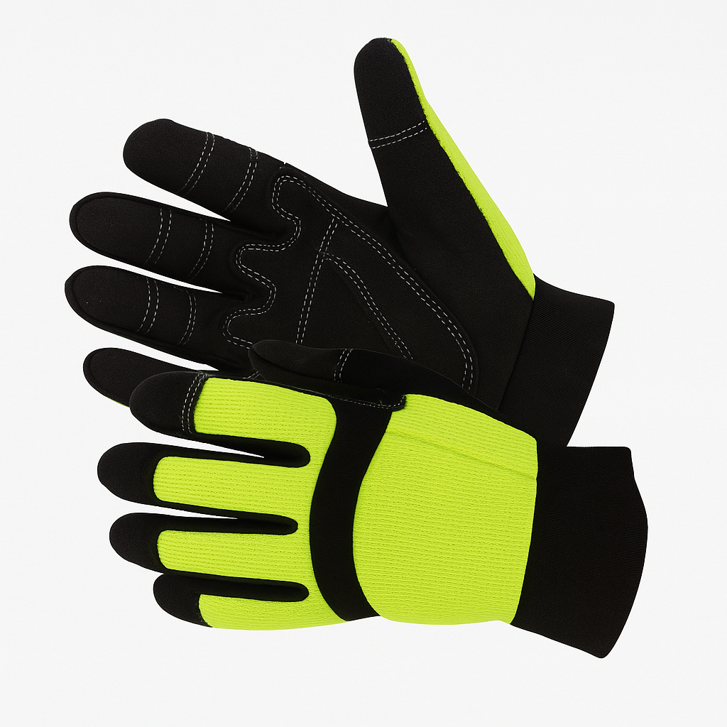 1 Dz. (12 Pairs) Mechanic Gloves Synthetic Leather - Full Fingers, Large
