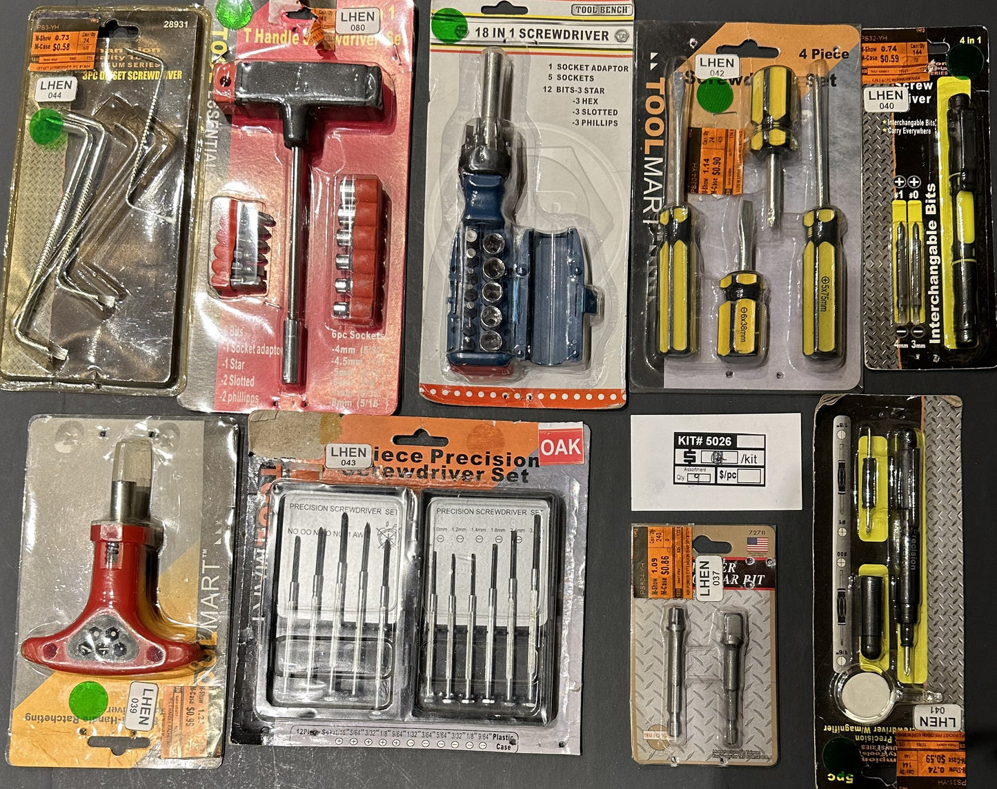 Bulk Closeout Lot Screwdriver & Bit Set Assortment – Precision Sets, 18-in-1 Driver, T-Handle, Offset Drivers – FREE SHIPPING – FINAL SALE