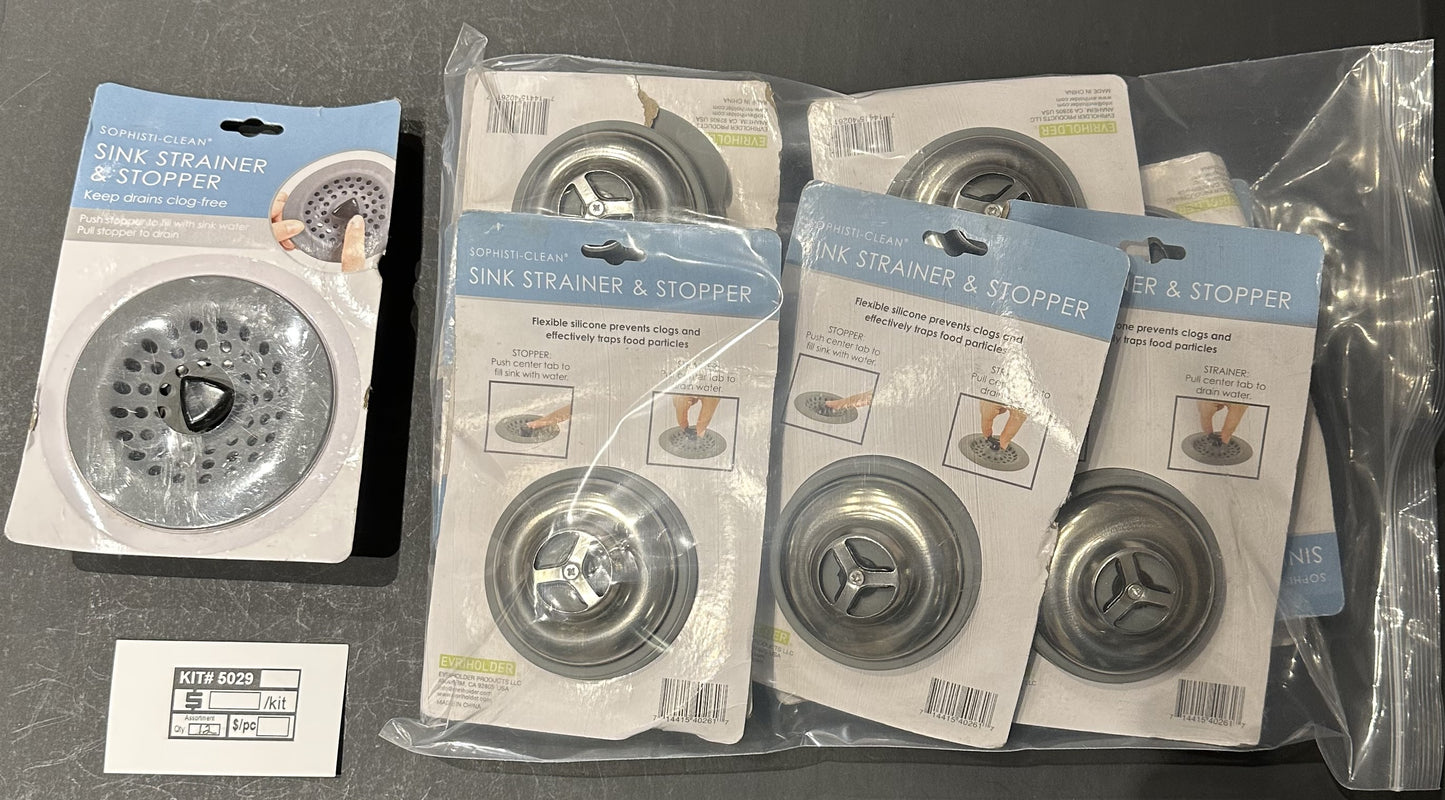 Bulk Closeout Lot Sink Strainer & Stopper Sets – Stainless Steel Kitchen Drain Strainers – Multiple Packs – FREE SHIPPING – FINAL SALE