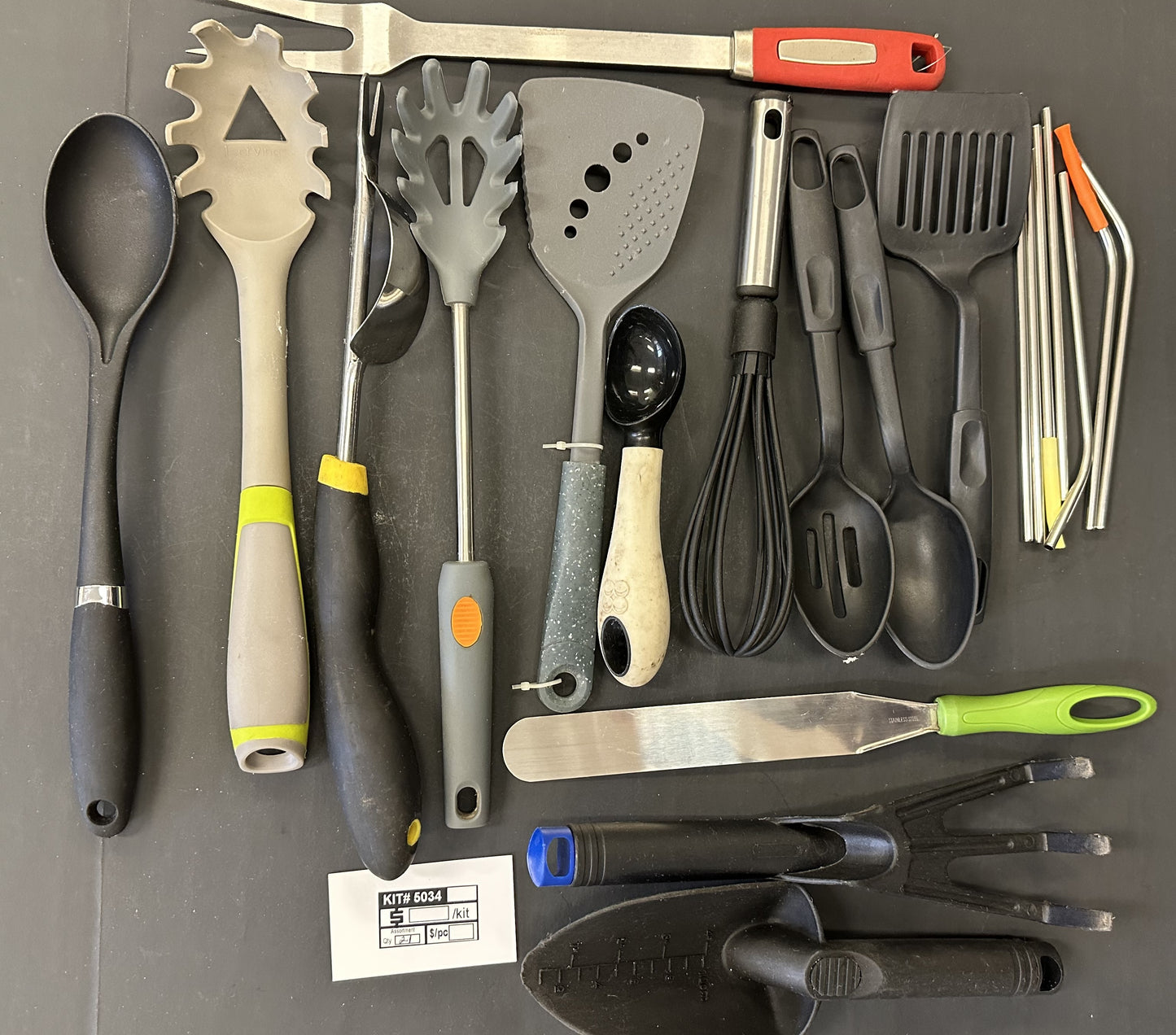 Bulk Closeout Lot 21-Piece Kitchen Utensil Assortment – Spatulas, Whisk, Pasta Spoon, Ladle, BBQ Fork & More – FREE SHIPPING – FINAL SALE