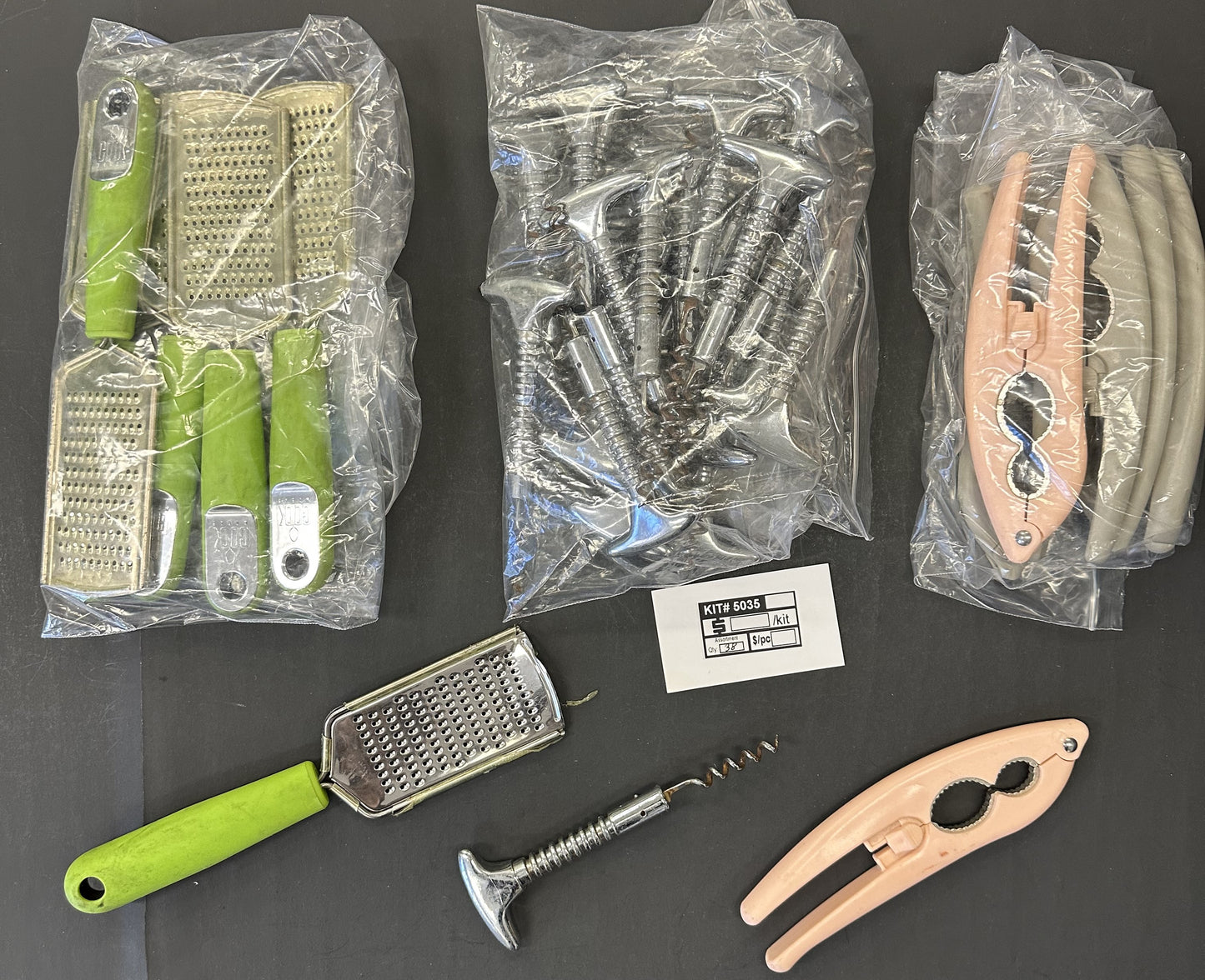 Bulk Closeout 38-Piece Kitchen Gadget Lot – Corkscrews, Nutcrackers, Stainless Steel Graters – FREE SHIPPING – FINAL SALE