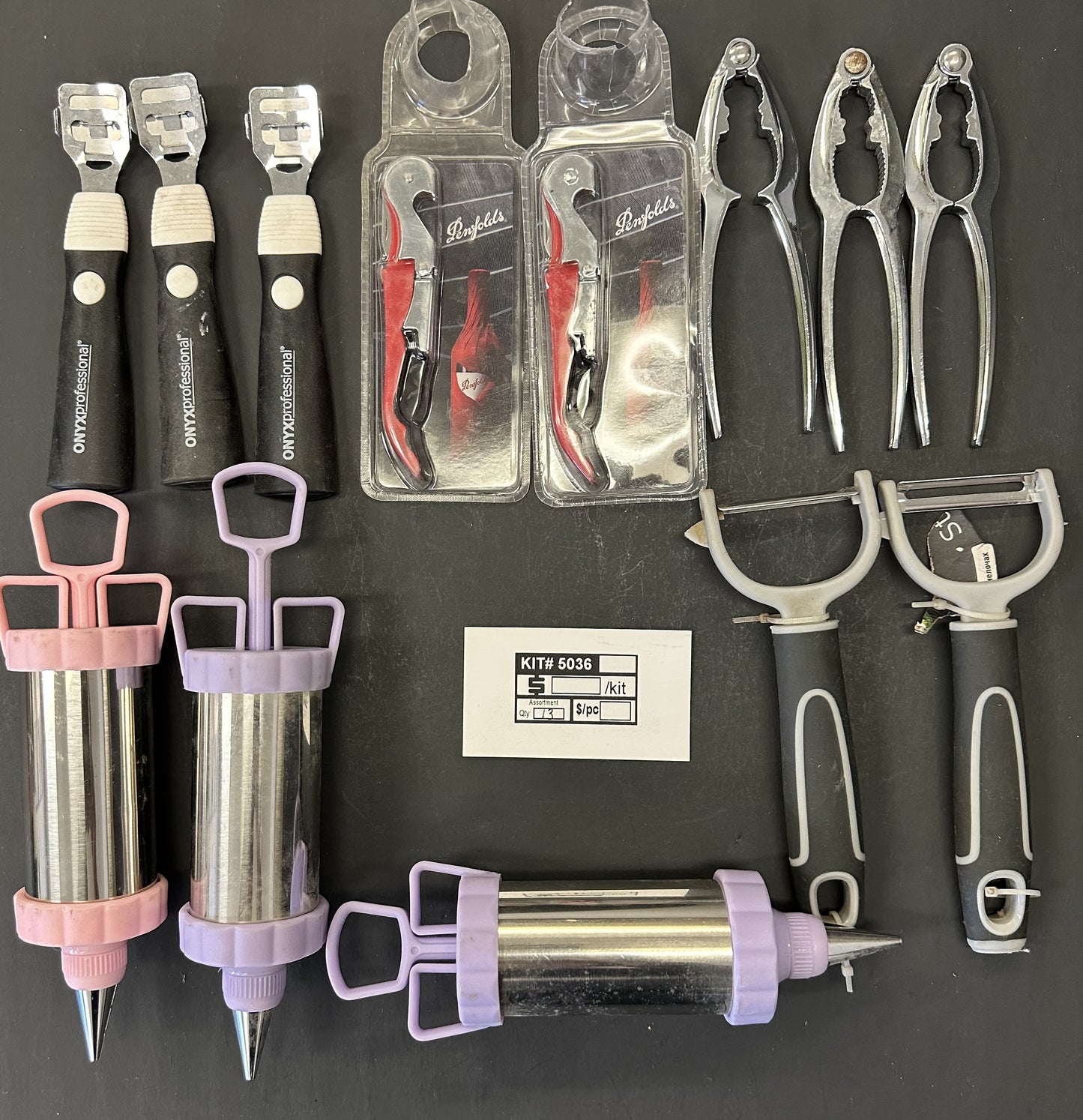 Bulk Closeout 13-Piece Kitchen Gadget Lot – Nutcrackers, Corkscrews, Professional Peelers, Icing Injectors – FREE SHIPPING – FINAL SALE
