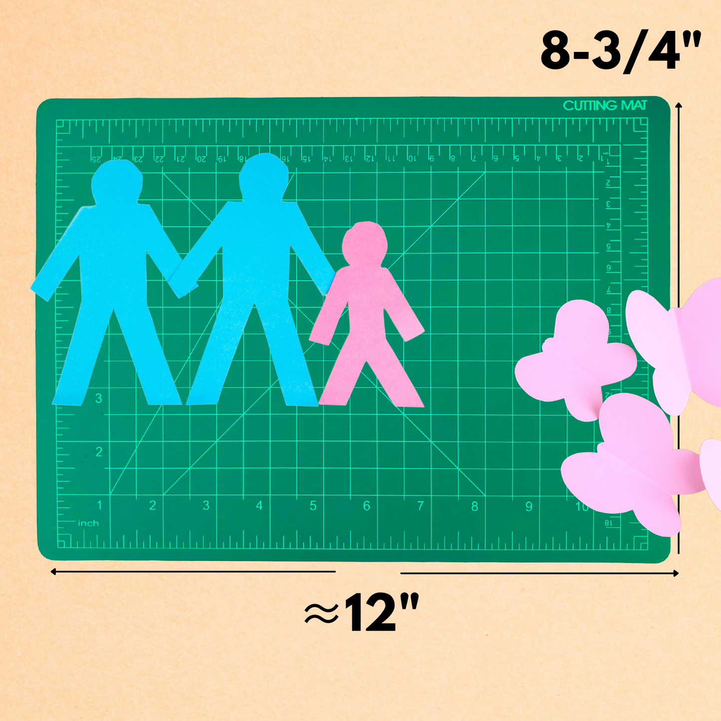 9x12 Inch Green Cutting Mat with Pre-Marked Grid Lines - CR-91912